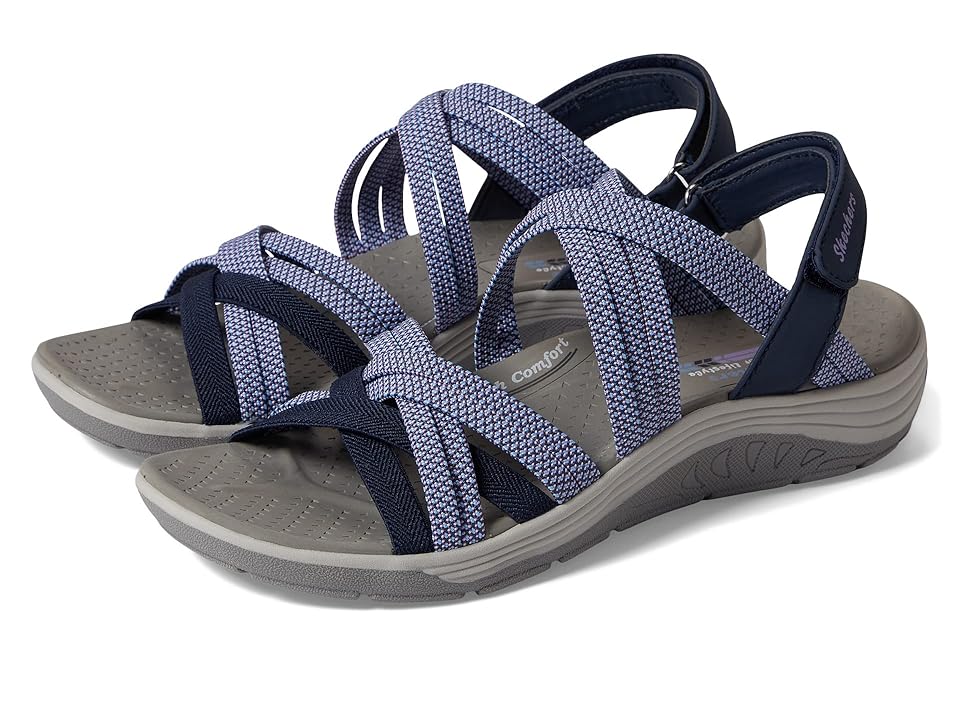 SKECHERS Reggae Cup - Smitten By You (Navy/Blue) Women's Shoes INTERNATIONAL SHIPPING