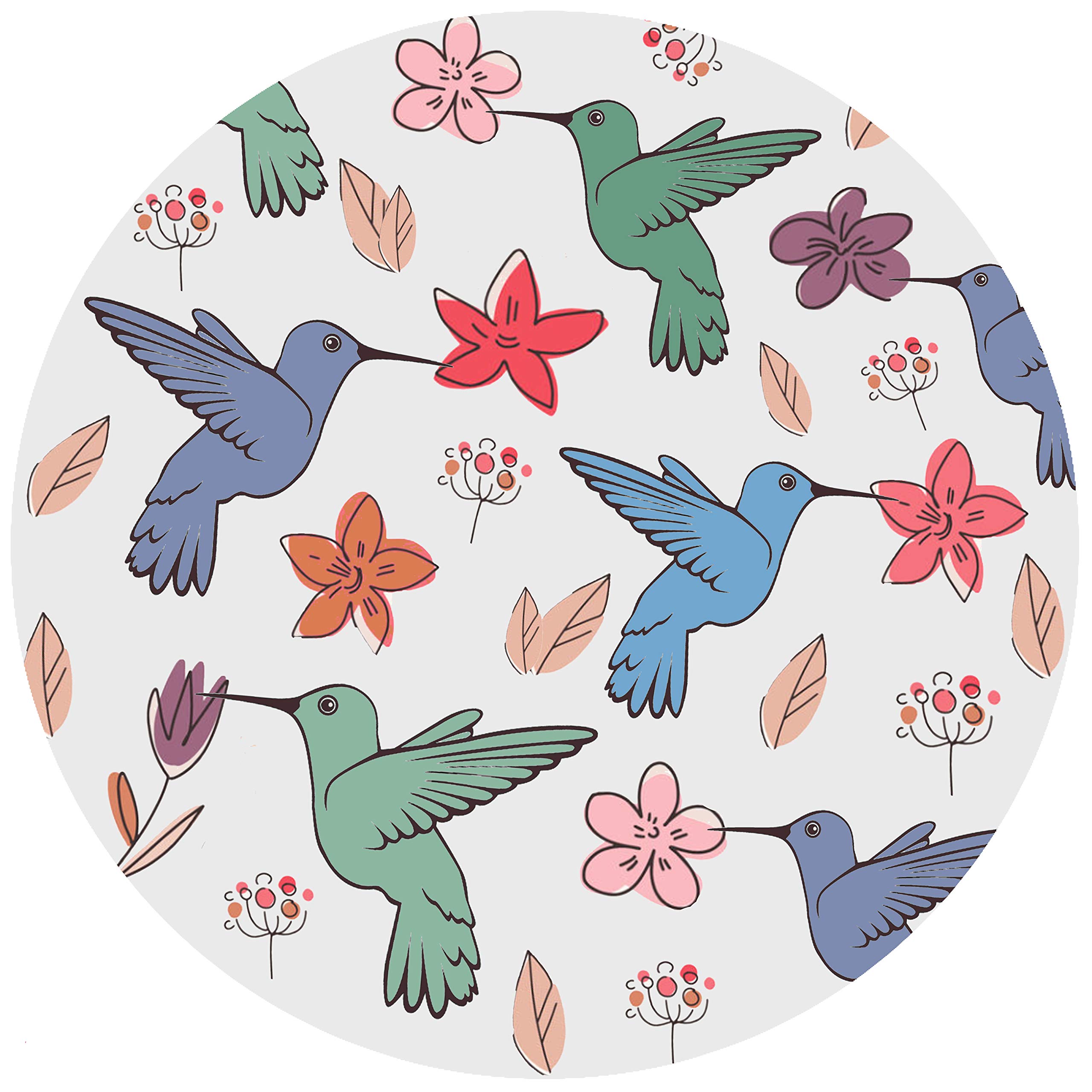 Andreas Silicone Non-Slip 6.25" Jar Opener, Easy Lid Opener, Made with Silicone and Fabric, Dishwasher Safe, Garlic Peeler, Floral Hummingbird, 6.25 inch