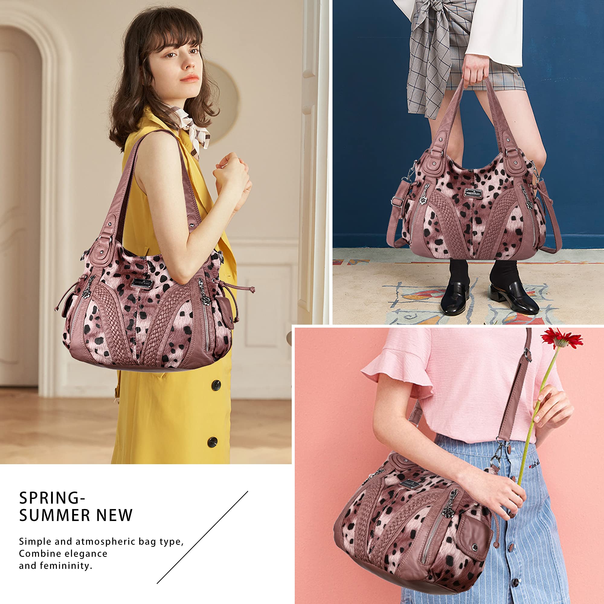 Purses and Handbags Women Fashion Tote Bag Shoulder Bags Top Handle Satchel Purses Washed Synthetic Leather Handbag