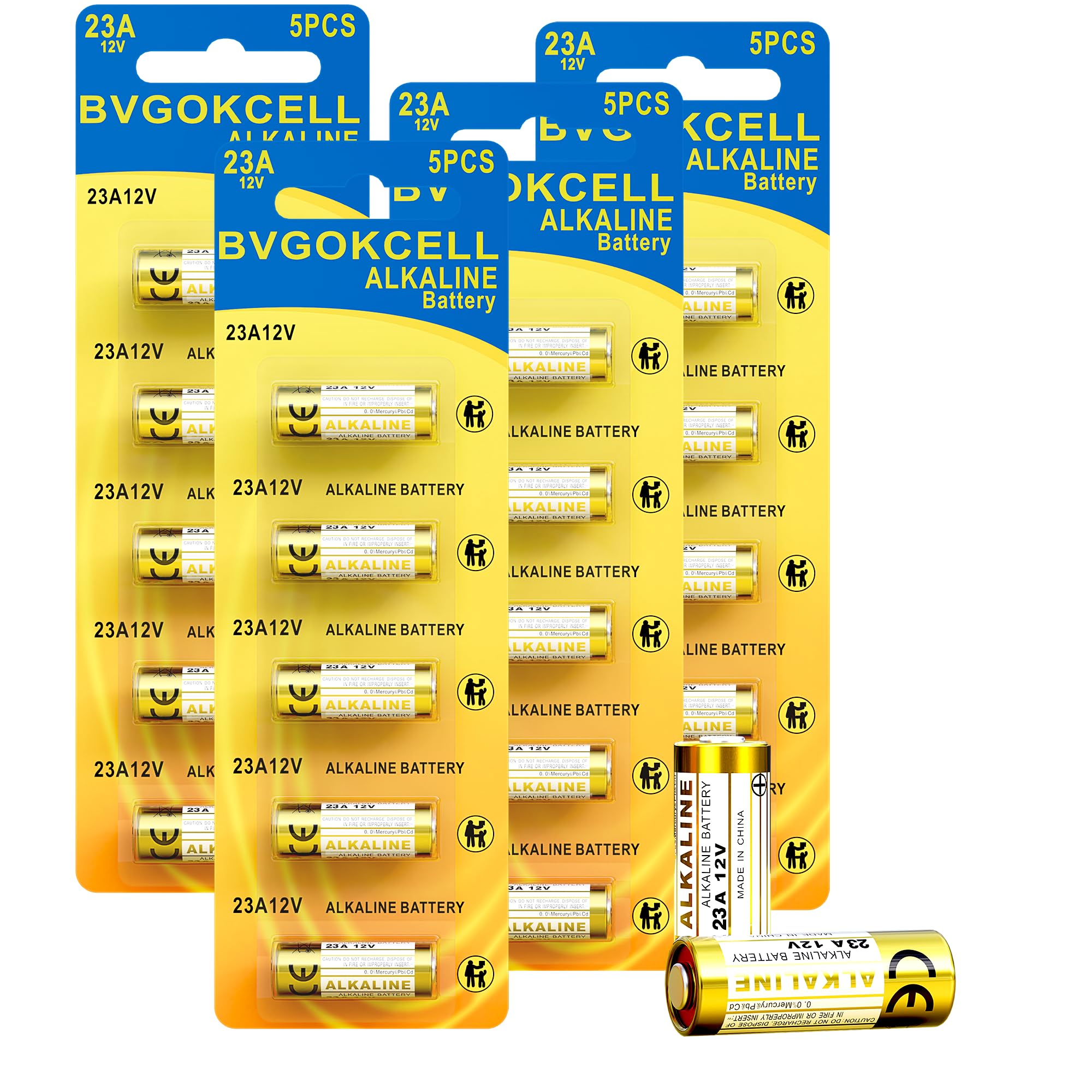 A23 23A 12 Volt Battery (20-Pack), MN21/23 12V Alkaline Battery