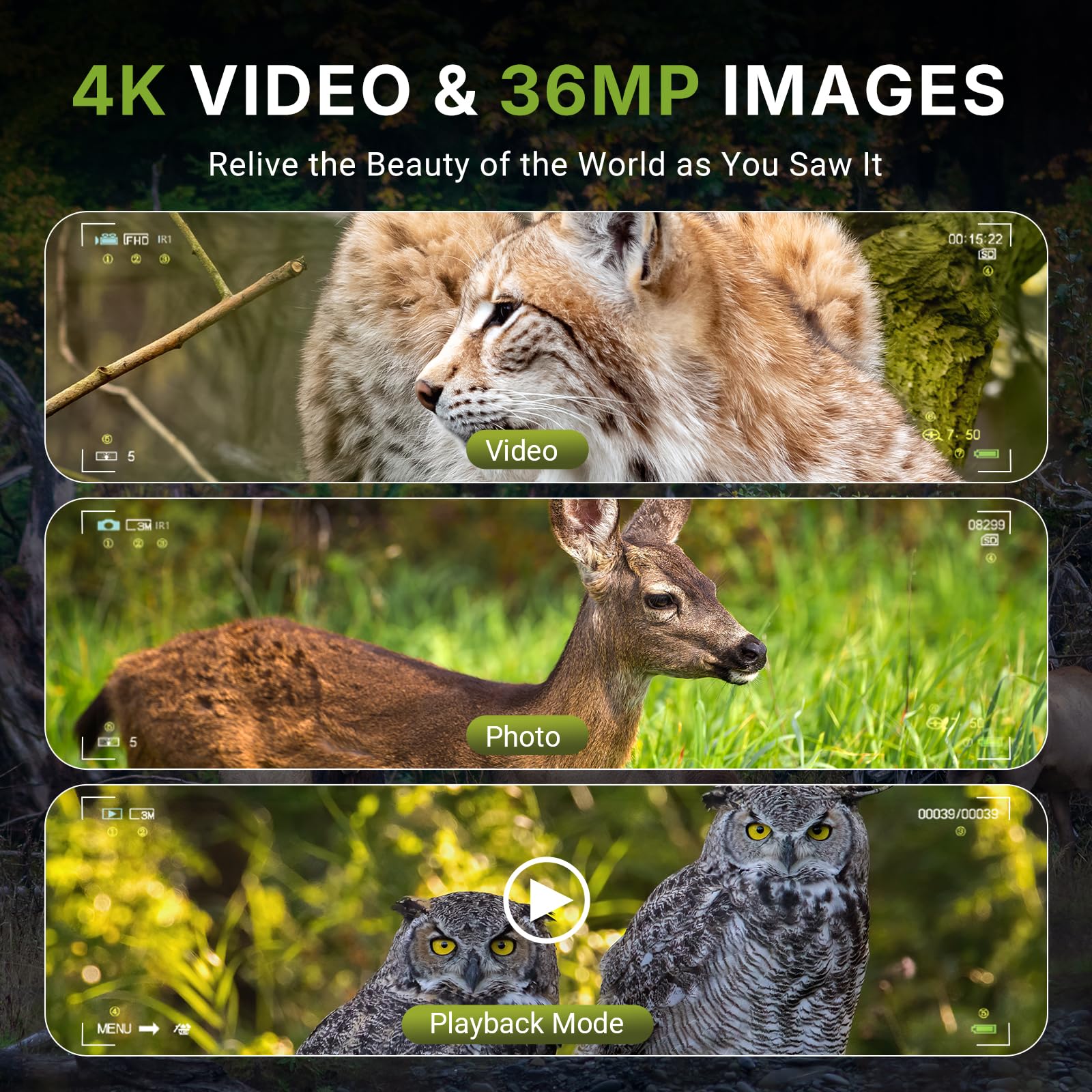 Night Vision Goggles, 4K Night Vision Binoculars for Adults, 36MP, 1300FT Range,8X Digital Zoom, Flashlight & Compass, 5000mAh Battery, Infrared Vision, 32GB Card, for Camping & Security