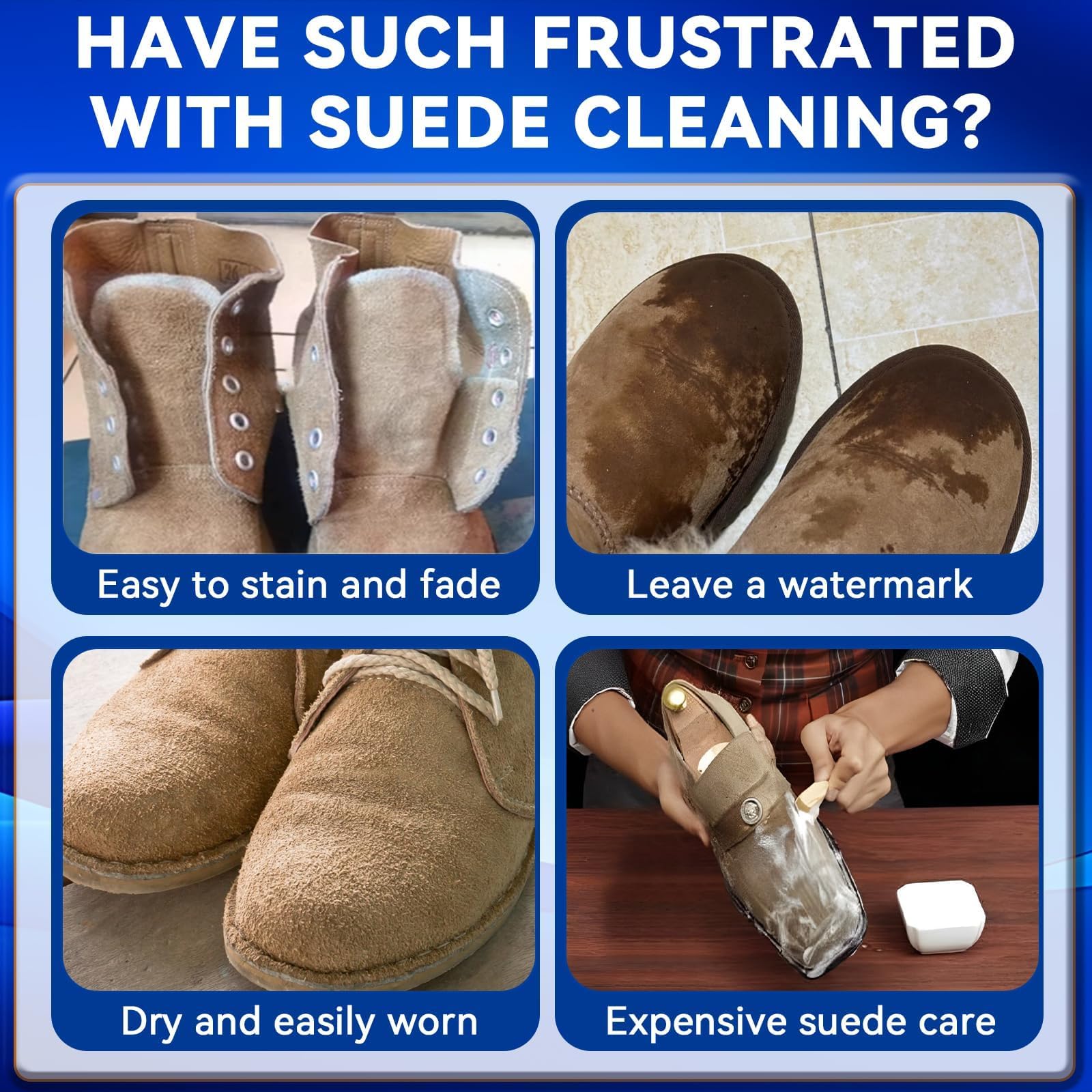 Suede Shoes Cleaner, Suede and Nubuck Cleaner with Brush & Towel, Shoe Cleaner Remove Stain & Water Mark for Suede Fabric - 4