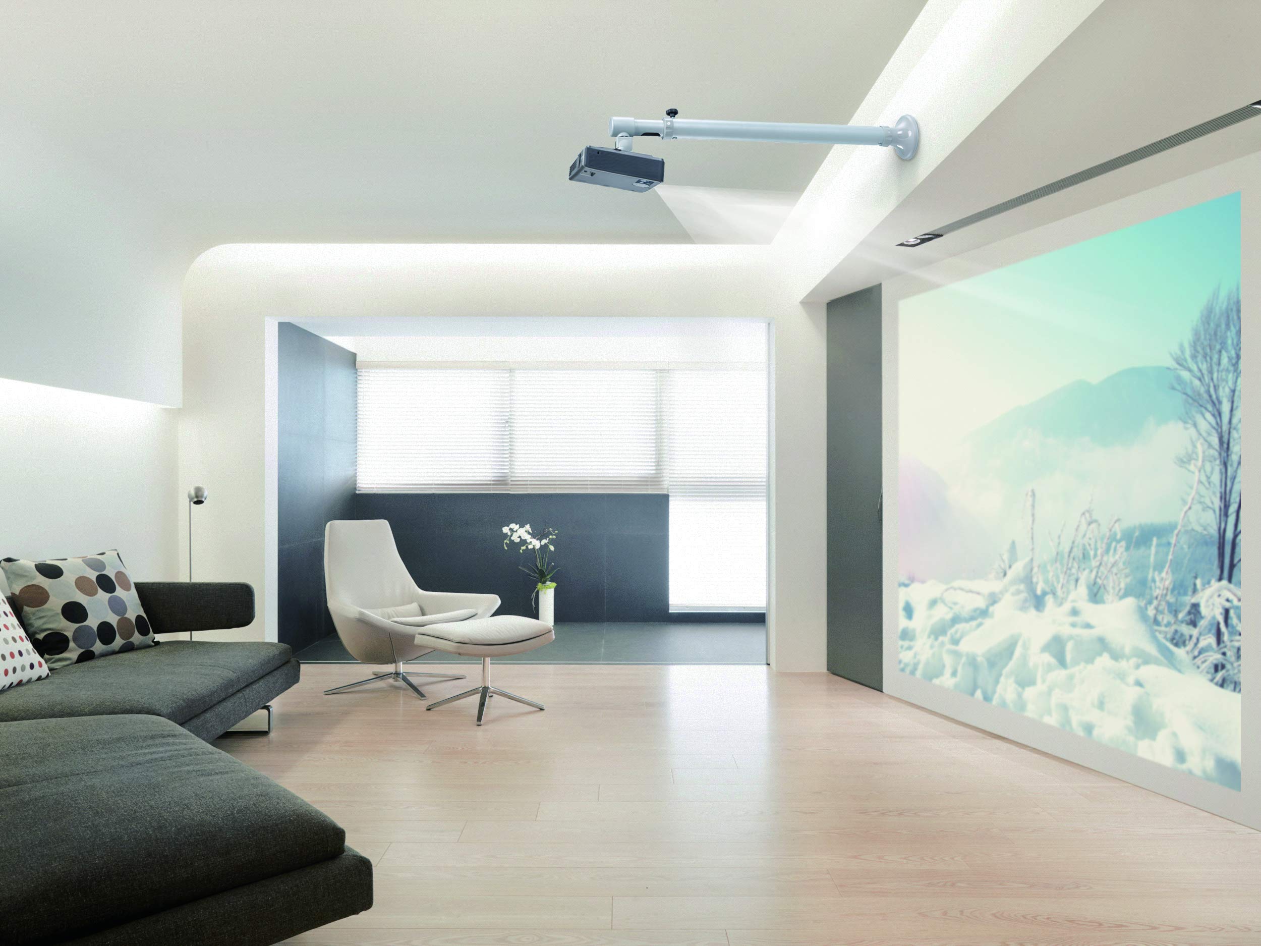 NewStar BEAMER-W100 Support mural universel Pour projecteur Longueur 79 à 129 cm Argent