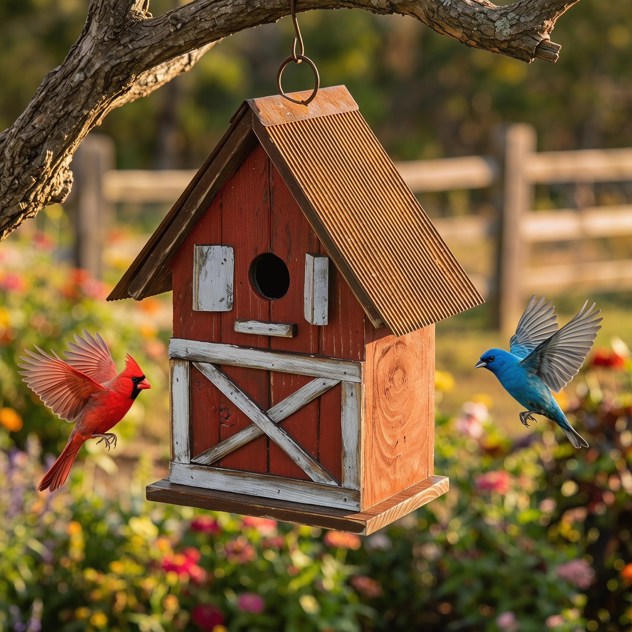 Topadorn Rustic Barn Birdhouse