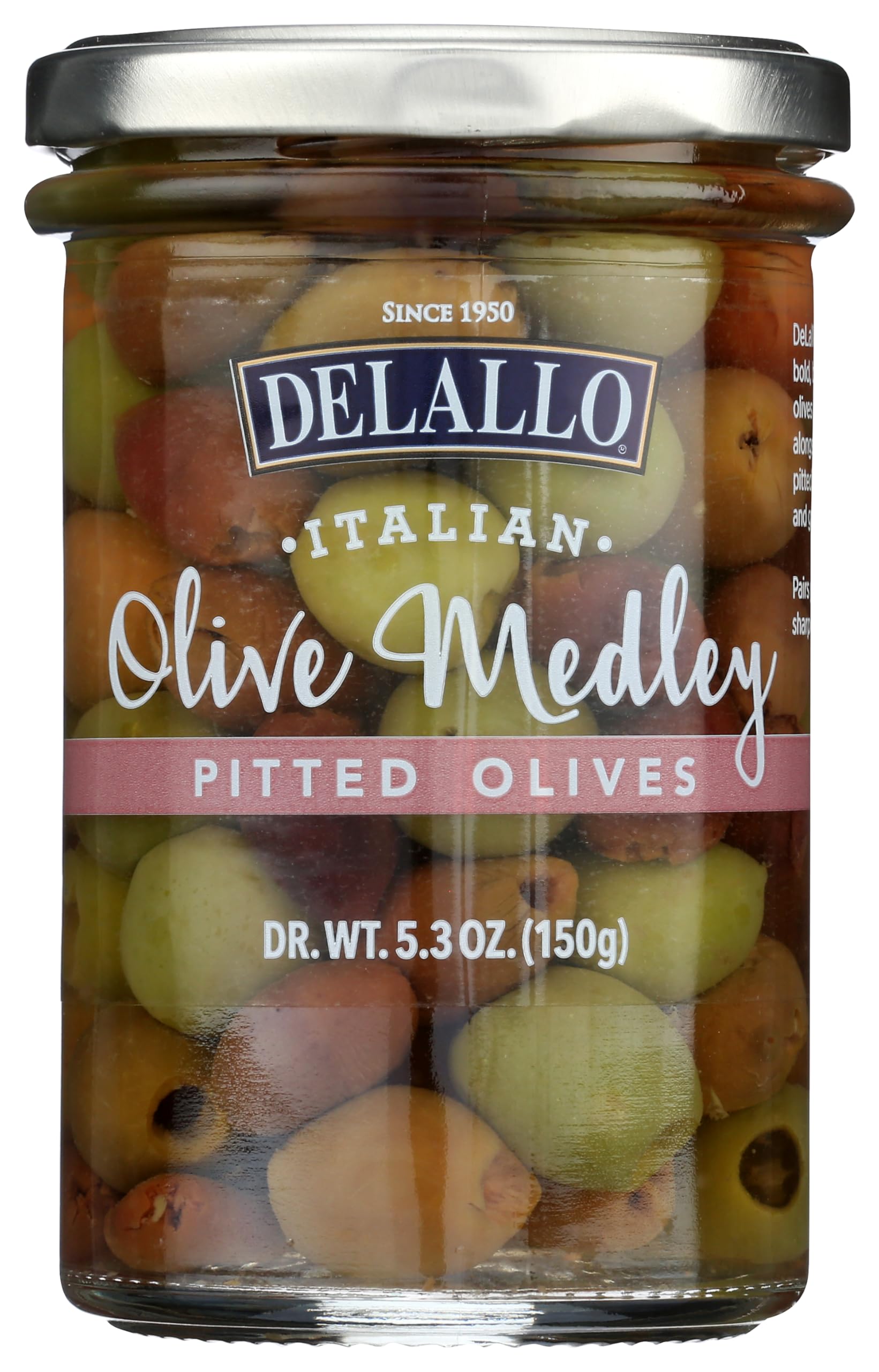 Delallo, Medley Pitted Olives,5.3 Ounce