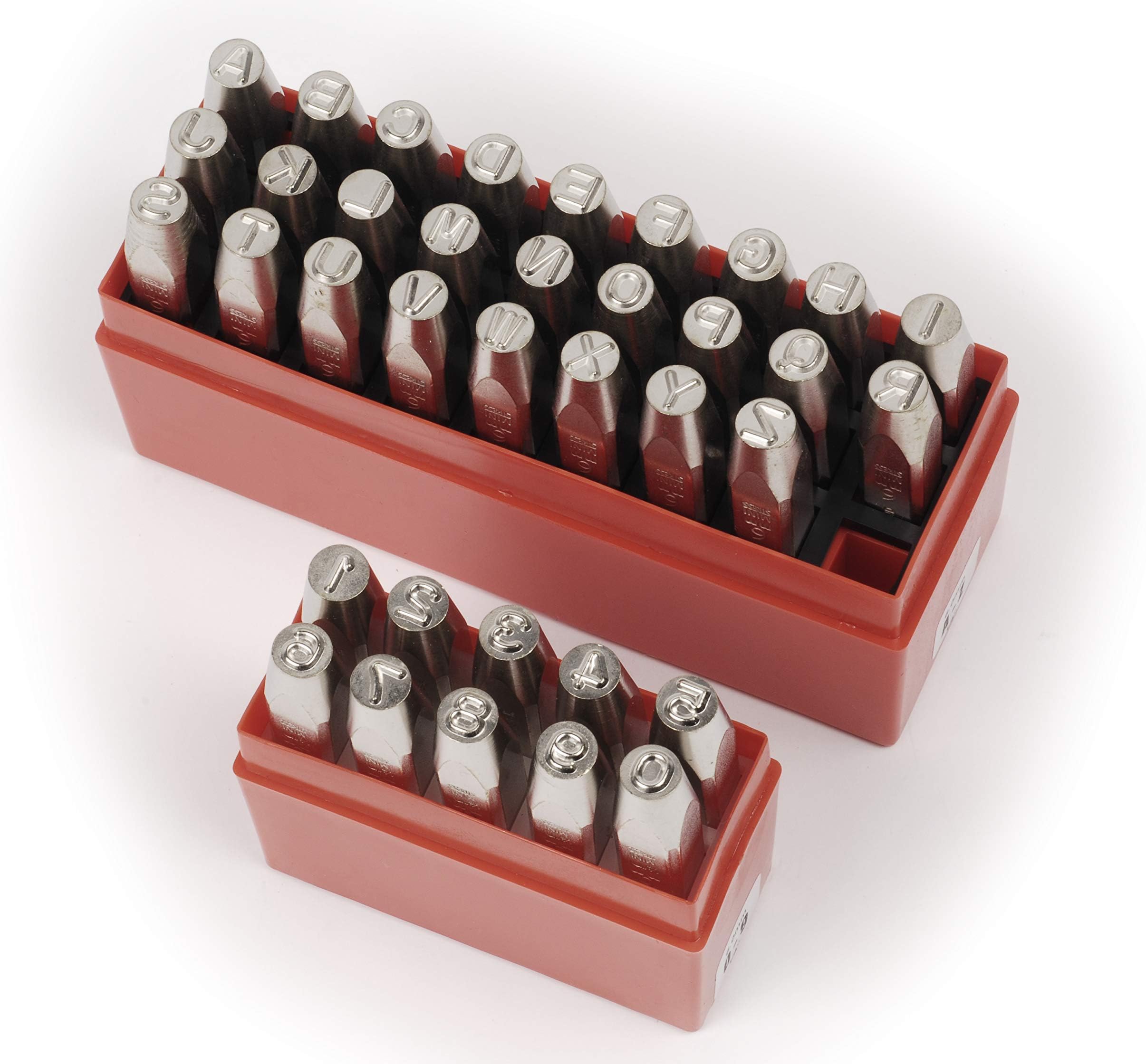 PRYOR PREMIUM PPMS36030 Low Stress Round Faced Hand Stamp Combo Letter and Number Sets, 1/8" Character Size, 3.0 mm