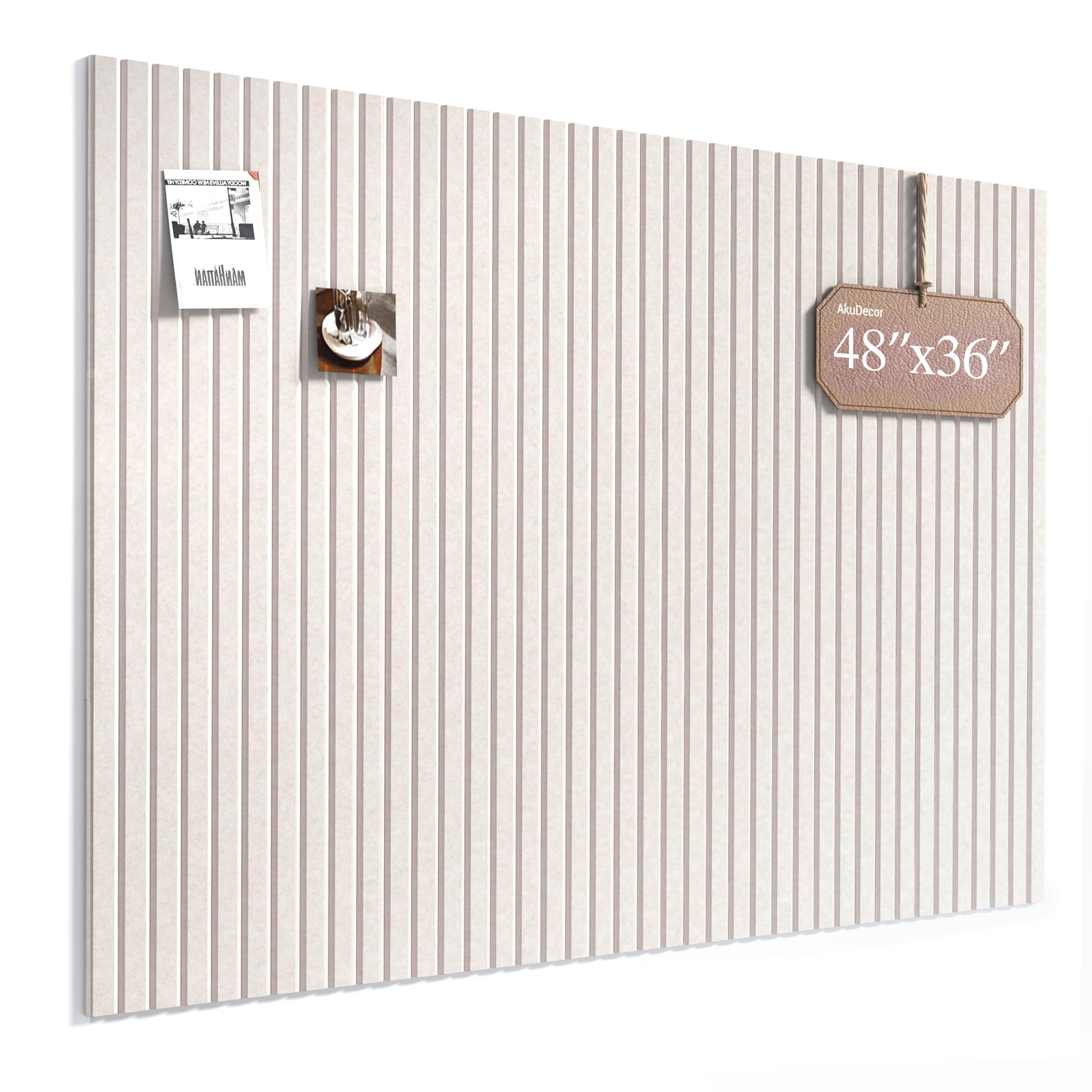 AkuDecor Large Cork Board for Walls 120 x 90cm, Oatmeal