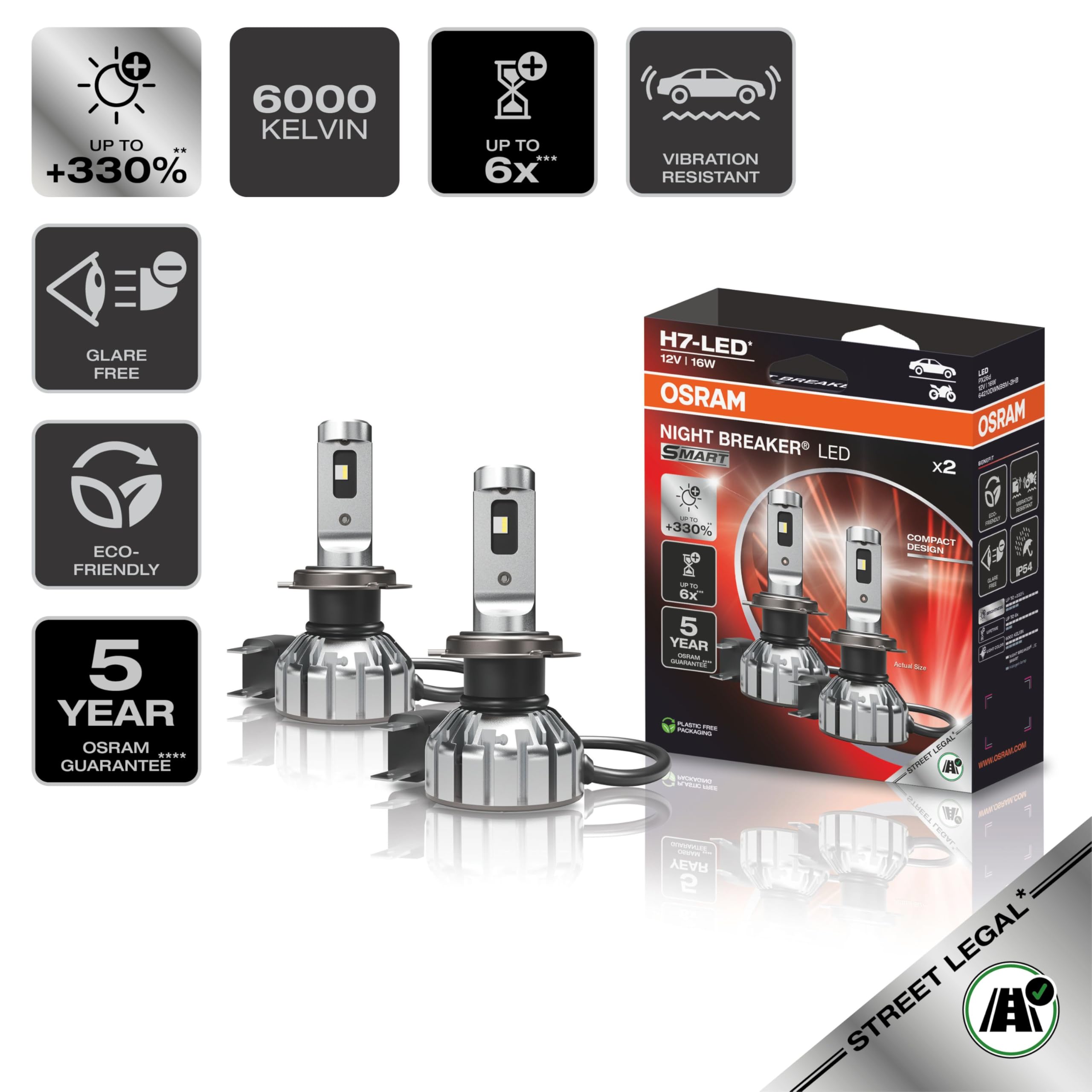 2 Ampoules LED OSRAM LEDr Night Breaker H7 Homologuée - Foto 3