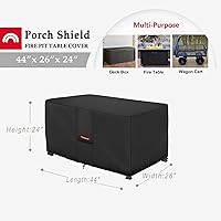Vista 2 de Porch Shield Cubierta para Hoguera de Patio - Impermeable 600D Cubierta Rectangular para Mesa de Fuego de Exteriores Protector de Caja de Cubierta