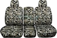 Vista 19 de Totally Covers Compatible con fundas de asiento de camión Ford F-150 2009-2010 Camo (banco dividido delantero 40/20/40) con 2 reposacabezas, consola