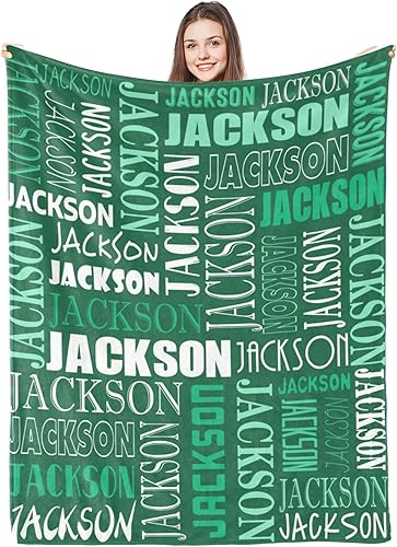 Miniatura 1 de HSSQMH Mantas personalizadas con nombre, manta con nombre personalizado para adultos, niños y bebés, mantas con monograma, regalos para mujeres,