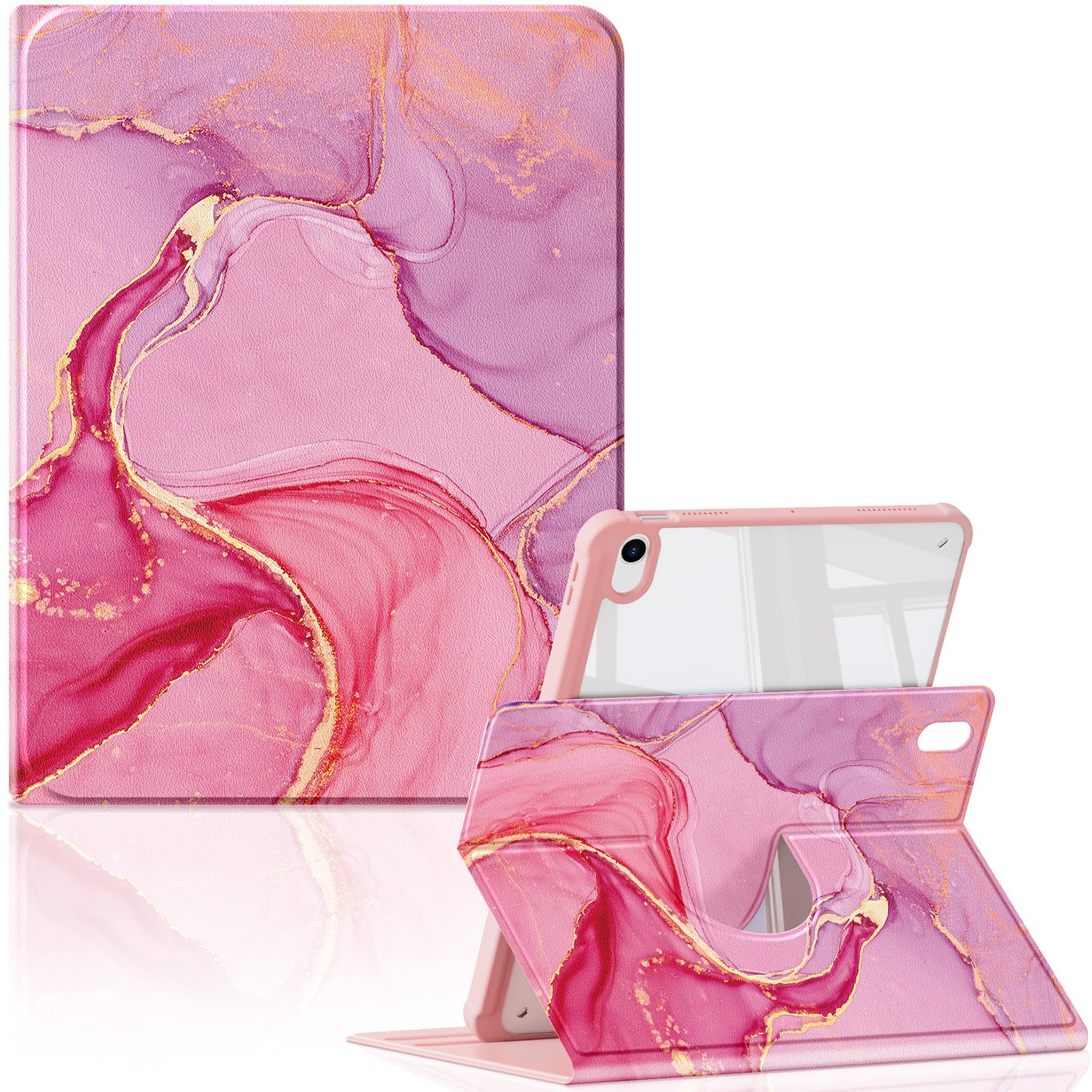 for iPad 11th Gen (A16, 2025) & 10th Gen 10.9" Case, 360° Rotating Smart Cover with Pencil Holder, Auto Sleep/Wake, Stand Protective Folio for iPad