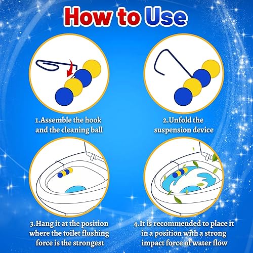 Miniatura 3 de STRN Limpiadores de inodoros, colgador de llantas, bolas de limpieza de inodoro, aromas de limón y magnolia, ambientador de inodoro, 8 paquetes