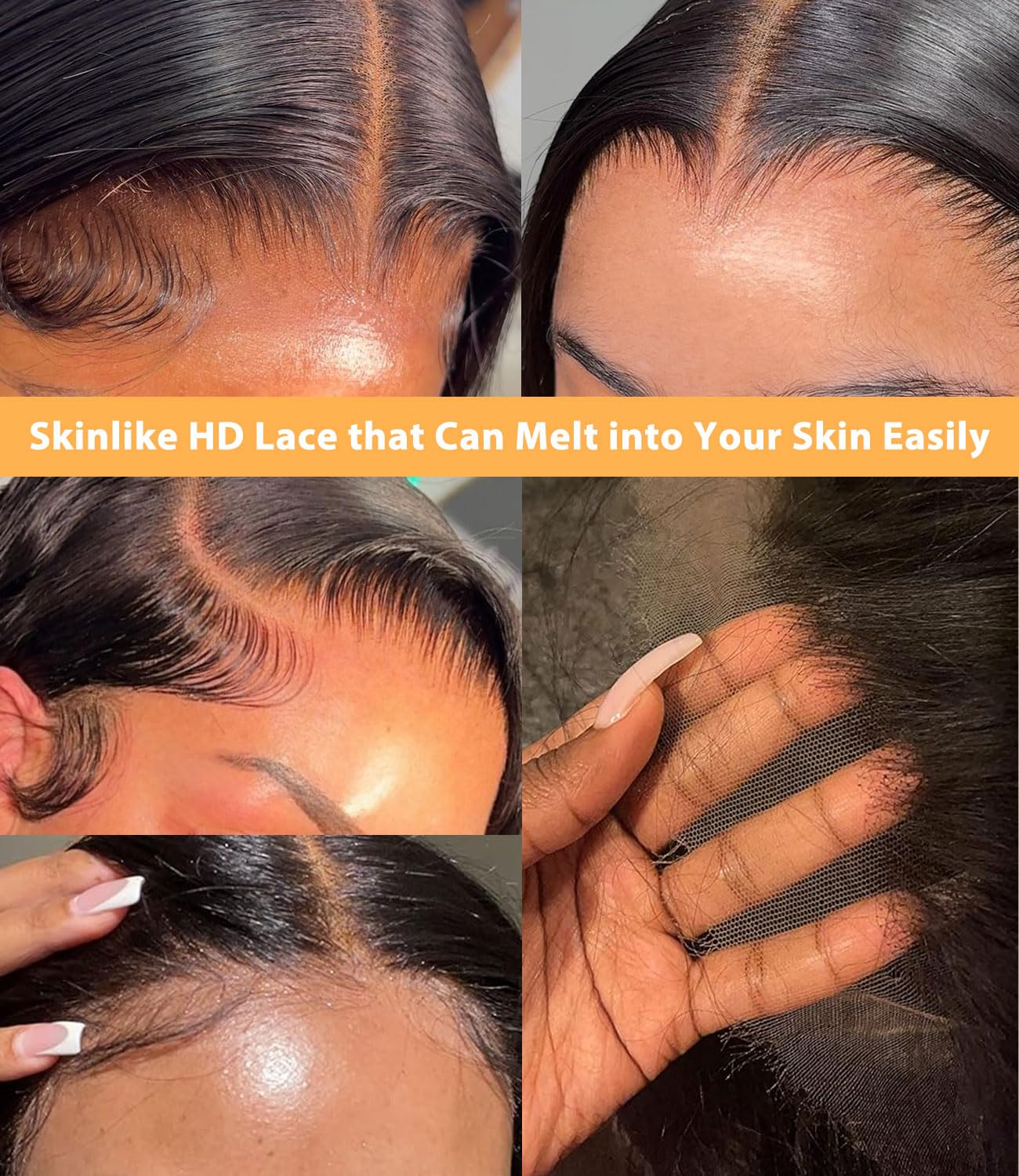 Mlip 2x6 HD Lace Closure Body Wave, 0.10mm Ultra Thin Invisible Swiss Lace, Skinlike Real HD Lace Melt into Skin Perfectly, Pre-plucked Natural Hairline, Raw Indian Human Hair 12 Inches