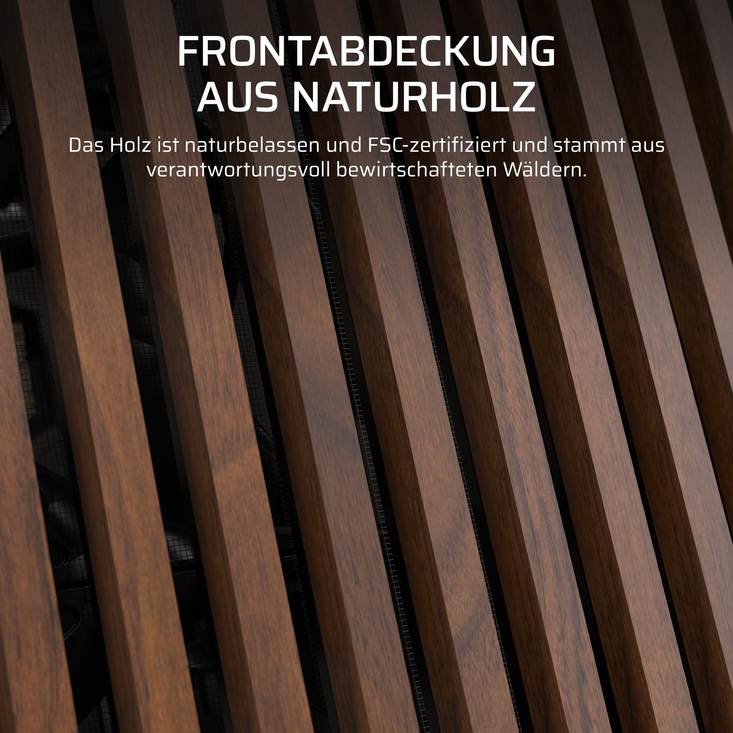 CORSAIR Frame 5000D Wood RS Mid-Tower-ATX-PC-Gehäuse – Schwarz & Walnuss | Frontpanel aus Massivholz, 3 Vorinstallierte Lüfter, Modulare Anpassung, Geräumiger Innenraum, GPU Anti-Sag