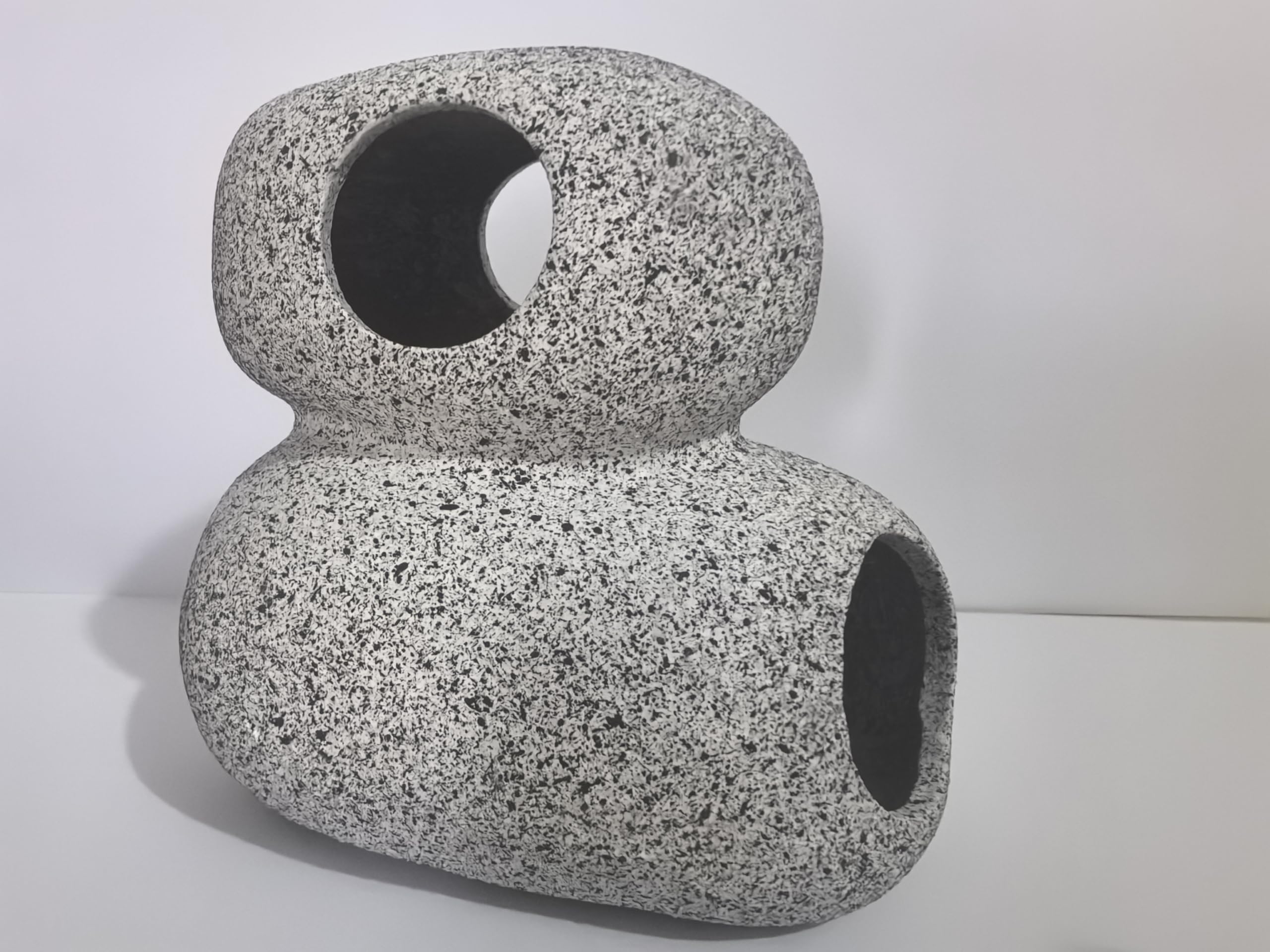 Aquarium Fish and Shrimp Hide (Ceramic, Two Floors and Four Holes)