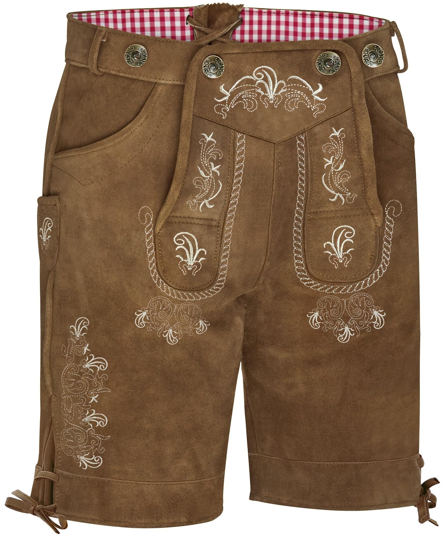 KOSMEEU Oktoberfest Uomo Lederhosen Costume Pantaloni Oktoberfest Bavarese Lederhosen Vestito Tirolese Marrone/Marrone Scuro