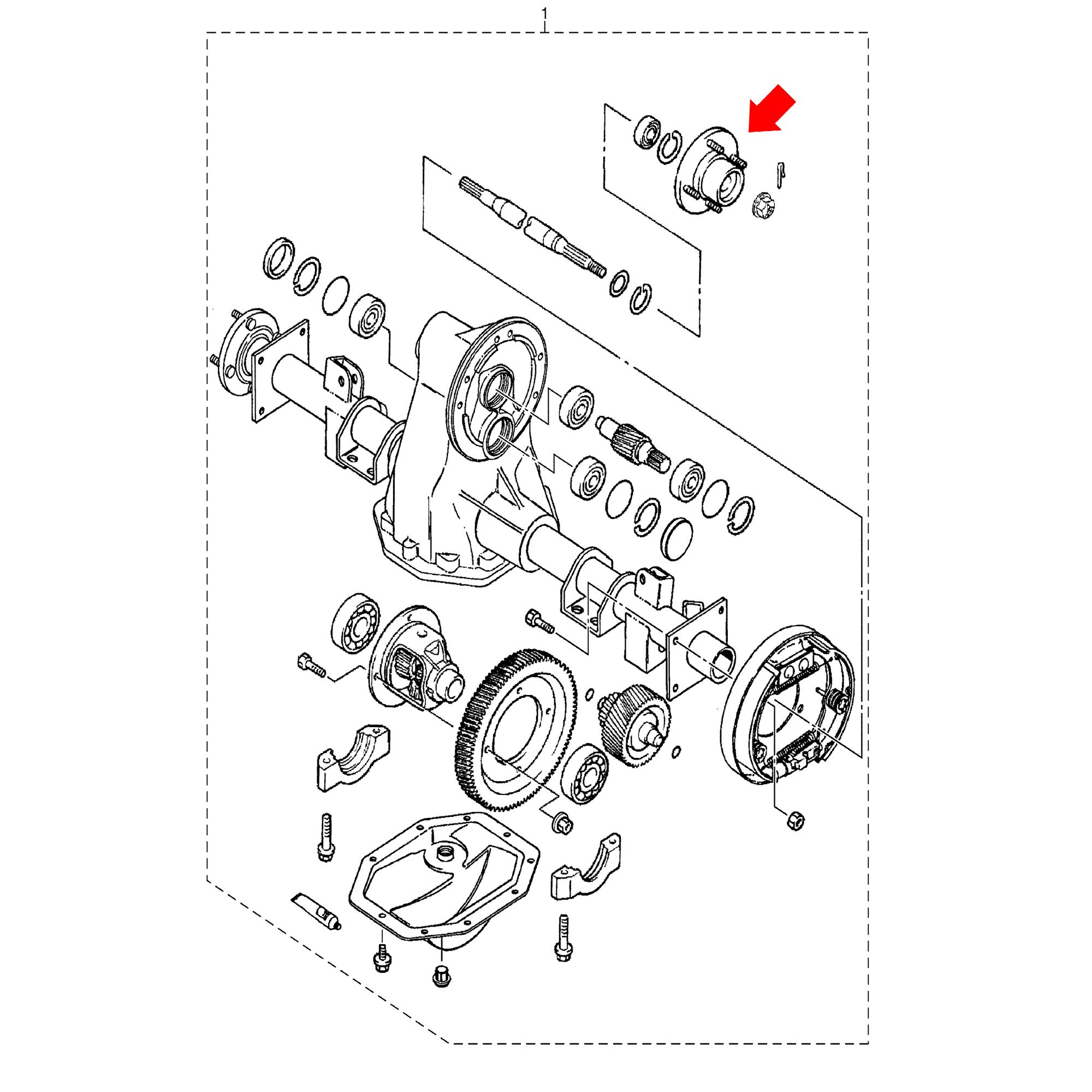 10L0L - Mozzo posteriore per carrello da golf per Yamaha G8, G9 (1992-up) G14, G16 e G19-G22 Gas o Electric Golf Cart JN3-G6514-00