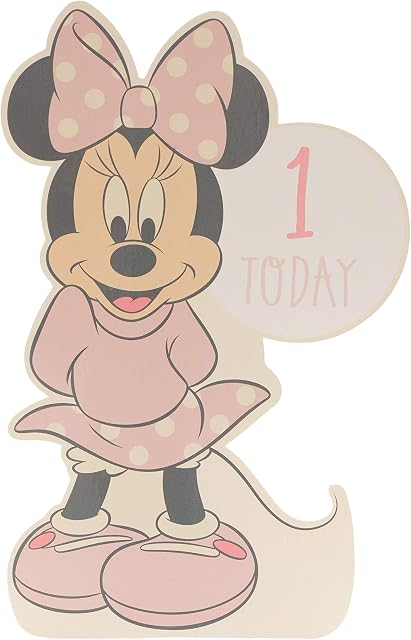 Disney 1st Birthday Card Girl - Minnie Mouse 1st Birthday Card for Girls - Girls 1st Birthday Card - Baby Girl 1st Birthday Card