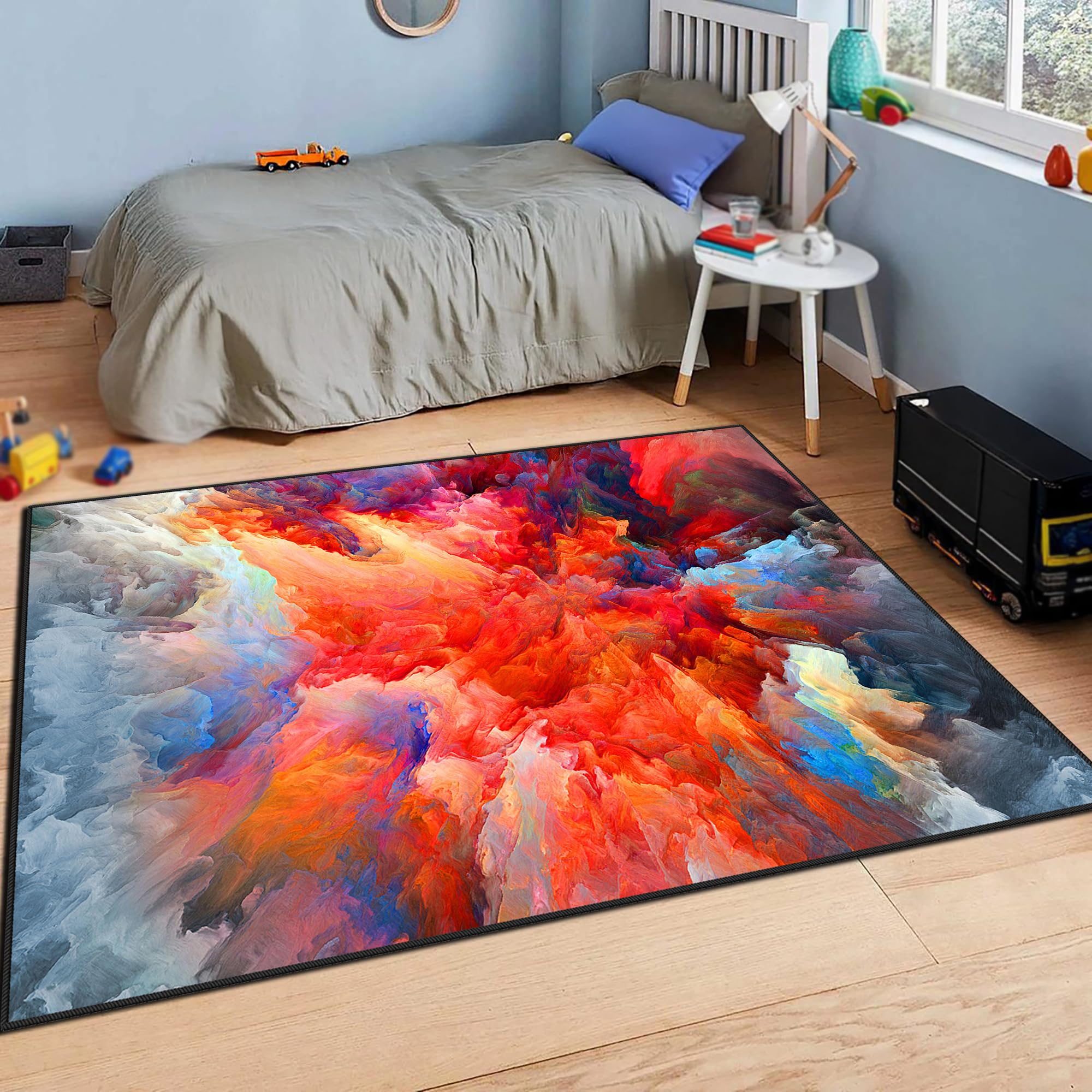 Grand tapis salon doux lavable en machine 200x250 pour entrée