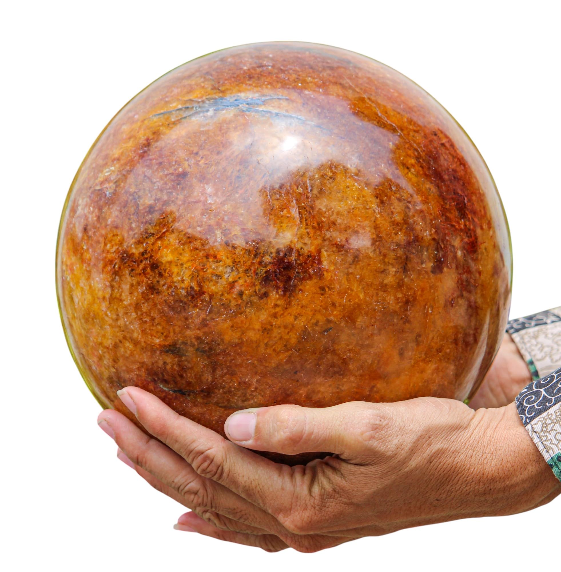 Polerowany naturalny pomarańczowy awenturyn kwarc kryształowe czakry lecznicze metafizyczna kamienna kula ogromna duża (210 mm/12,5 kg) medytacja Feng Shui Aura kula wewnętrzna
