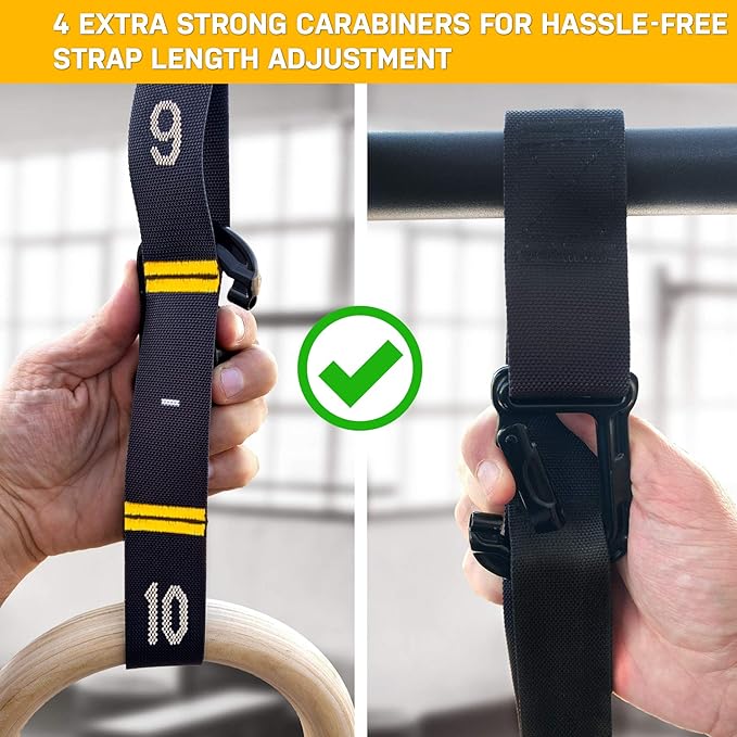 Take your fitness routine anywhere with the portable design of the Double Circle rings. Compact and lightweight, they come in a handy travel case so you never miss a workout, whether you're at home or on the move. To help you achieve your fitness goals, the set includes a comprehensive exercise video guide and Ebook packed with full-body workouts. Simply follow the instructions inside the box to access the online resources, and get ready to transform your body with this powerful fitness tool.