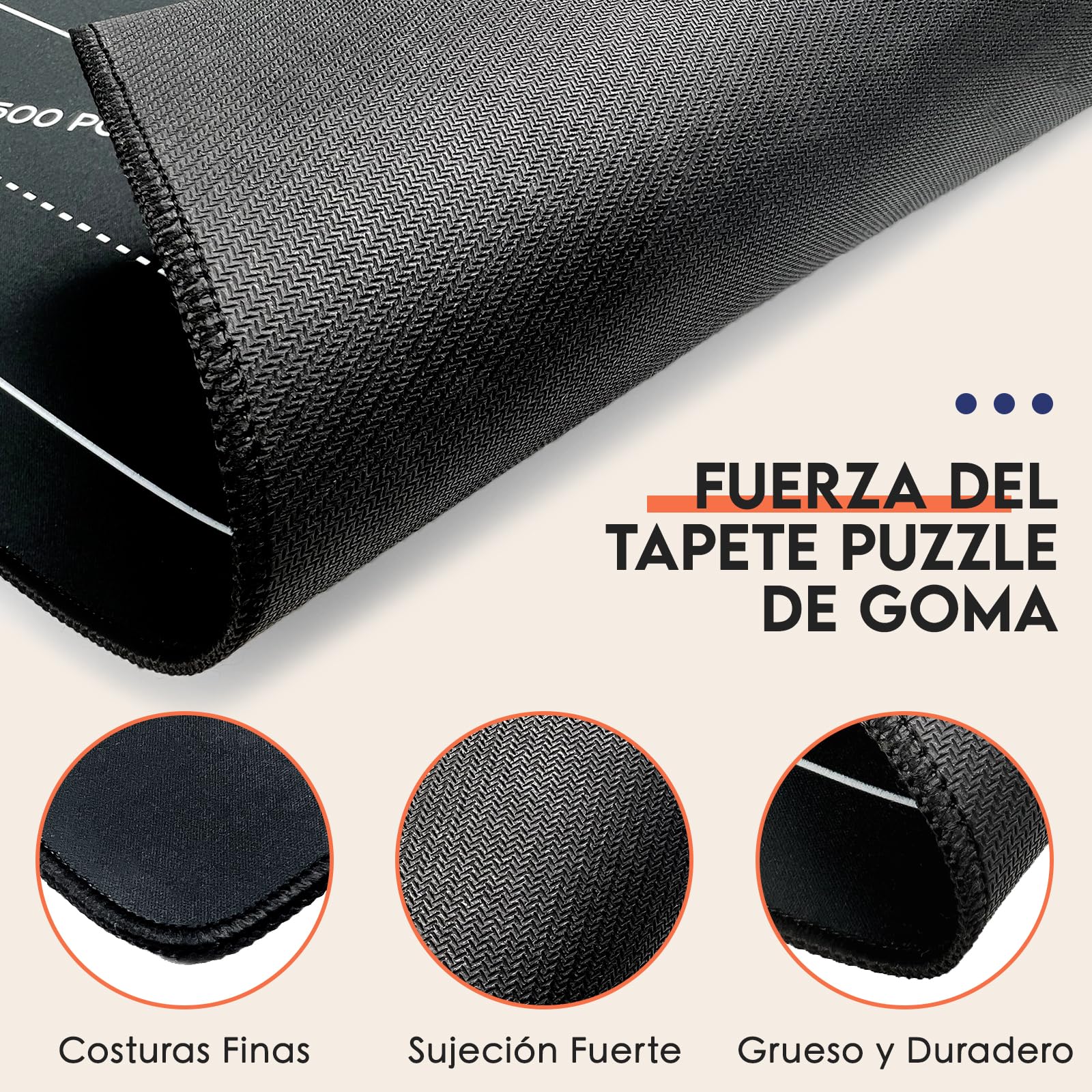 Nariolar Tapete Puzzle ，Set de 2 Piezas，Alfombrillas de Puzzle de Goma y Fieltro para 500/1000/1500 Piezas, Accesorio Práctico para Almacenar y Transportar