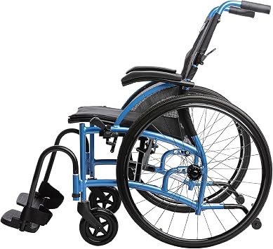 Comfort 24 Flip Lightweight Wheelchair for Adults - Folding Design for Transport with Ergonomic Built-in Adjustable Lumbar Back Support - Compact Frame - 18" Seat Width Medium
