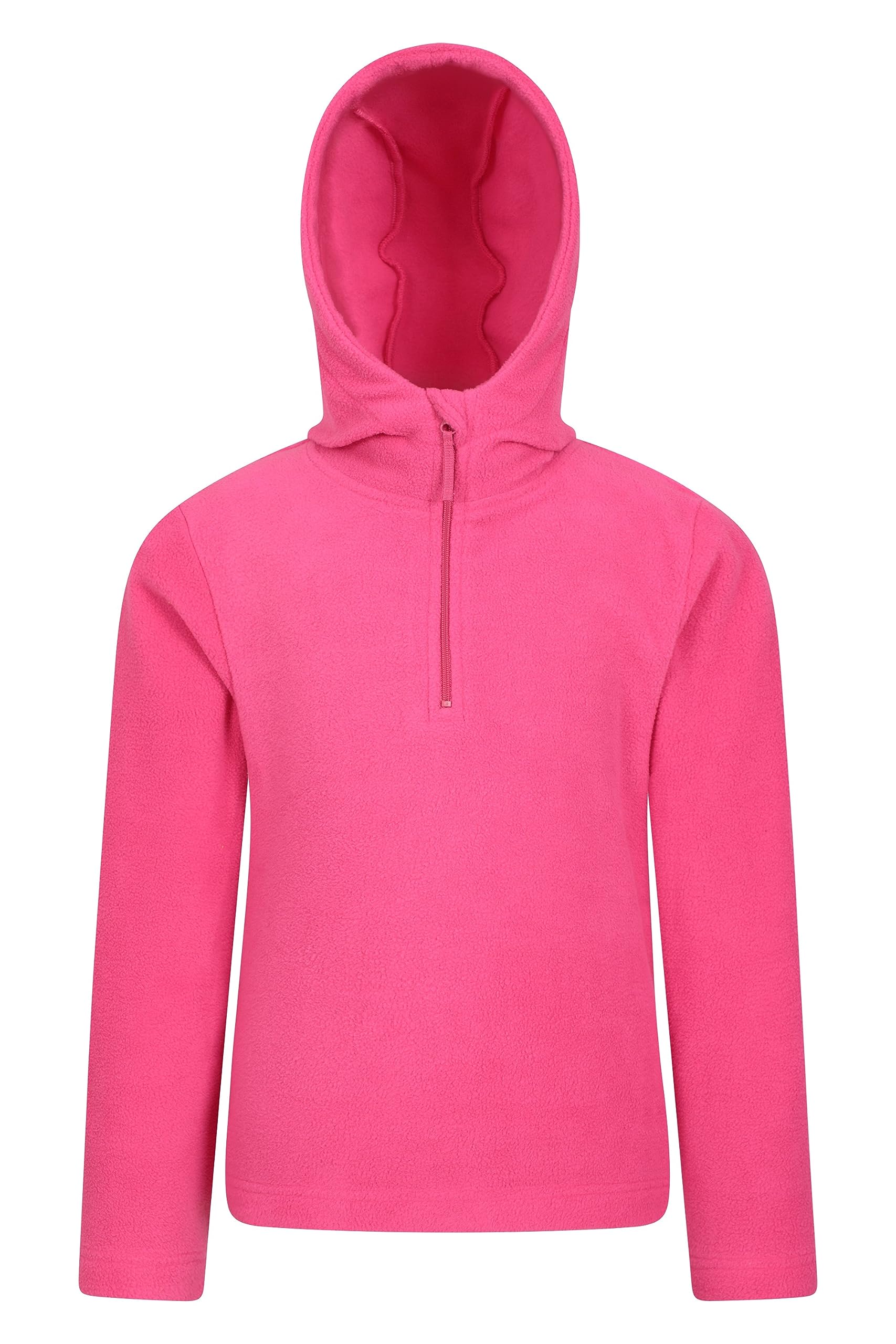 Mountain Warehouse Camber Kids Microfleece Hoodie - Breathable, Lightweight, Anti-Pill & Quick Dry Pullover for Boys & Girls - For Spring Summer & Walking Dark Pink Kids Size 11-12 Years