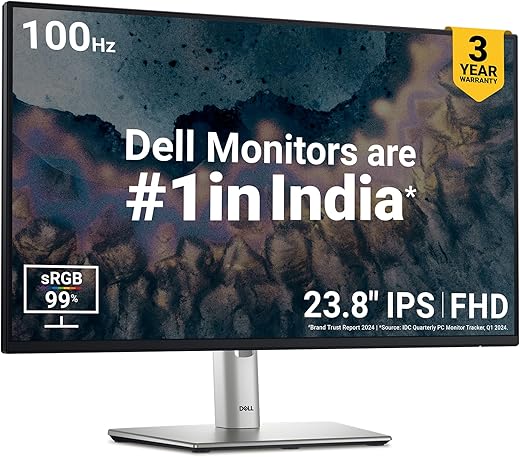 Dell 24 inch P2425H Monitor IPS FHD|100Hz| 99% sRGB | 250 cd/m2 (Typical) 5ms| 1500:1 Contrast Ratio| 5X USB 3.2 Gen1 1x HDMI 1.4 1xDP 1xVGA|…