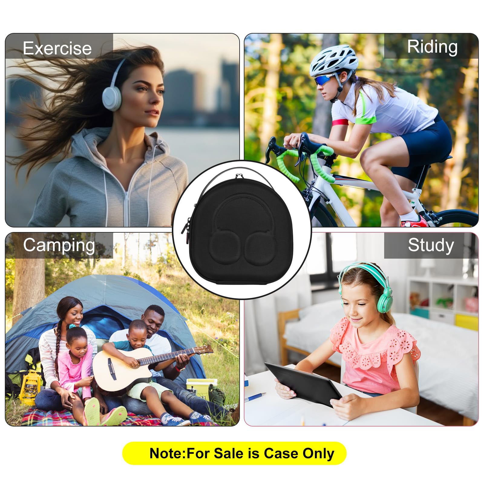 Funda rígida EVA para auriculares inalámbricos Sony WH-CH710N/WH-CH720N/WH-CH701N con cancelación de ruido, bolsa de almacenamiento protectora de viaje premium (gris)