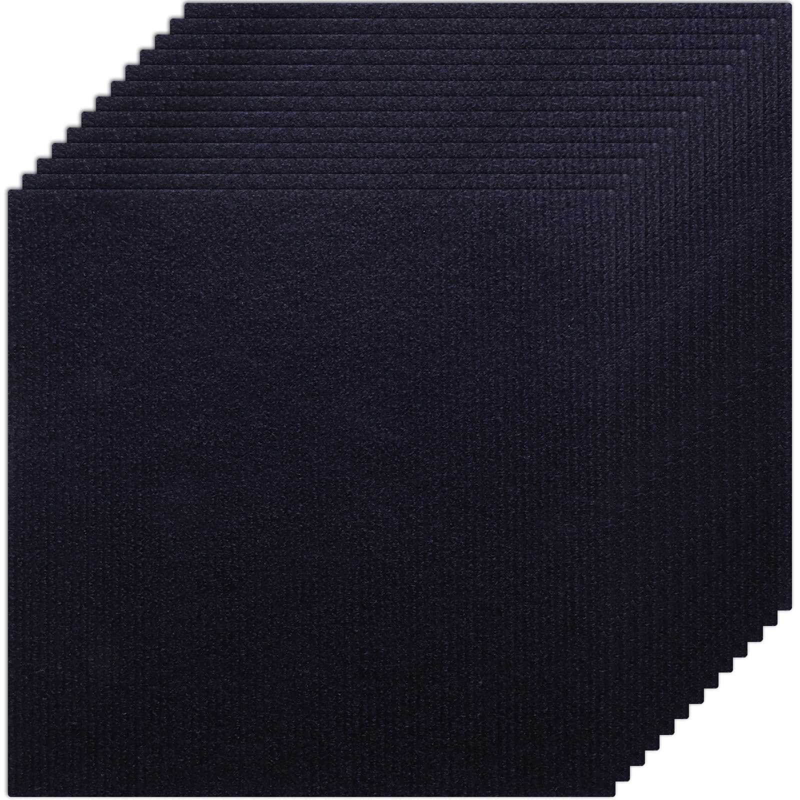 CYEER Carpet Tiles Set of 30, 30 x 30cm Dark Blue Self Adhesive Carpet Tiles Anti-Slip, Easy to Peel and Stick Non-Slip Floor Tiles Covering for Office Living Room Bedroom