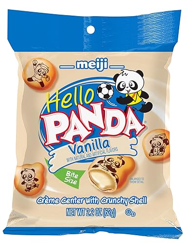 Miniatura 3 de Meiji Hello Panda Galletas rellenas de crema de vainilla, 2.2 onzas, paquete de 6, galletas de tamaño bocado con divertidos deportes de panda
