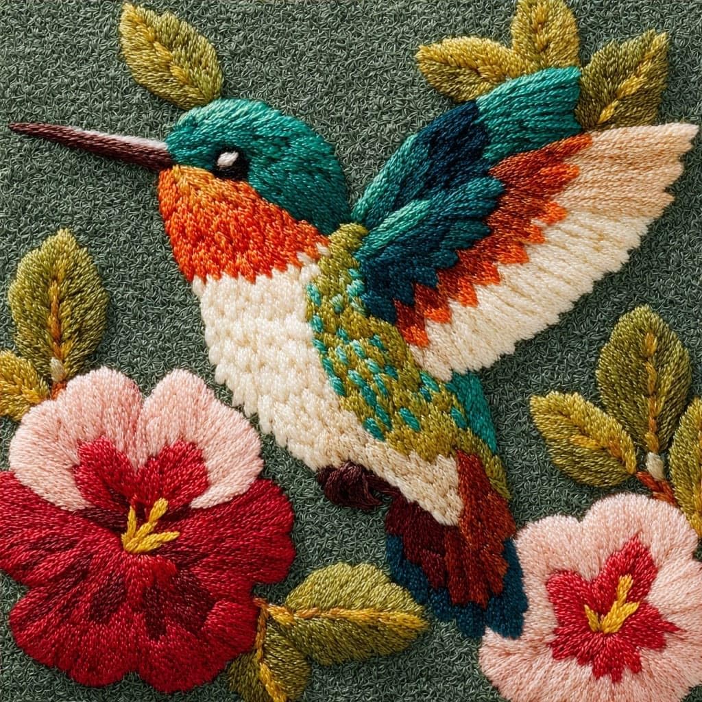 WallustrioaW Latch Hook Pillowcase Embroidery Kit,Birds and Flowers
