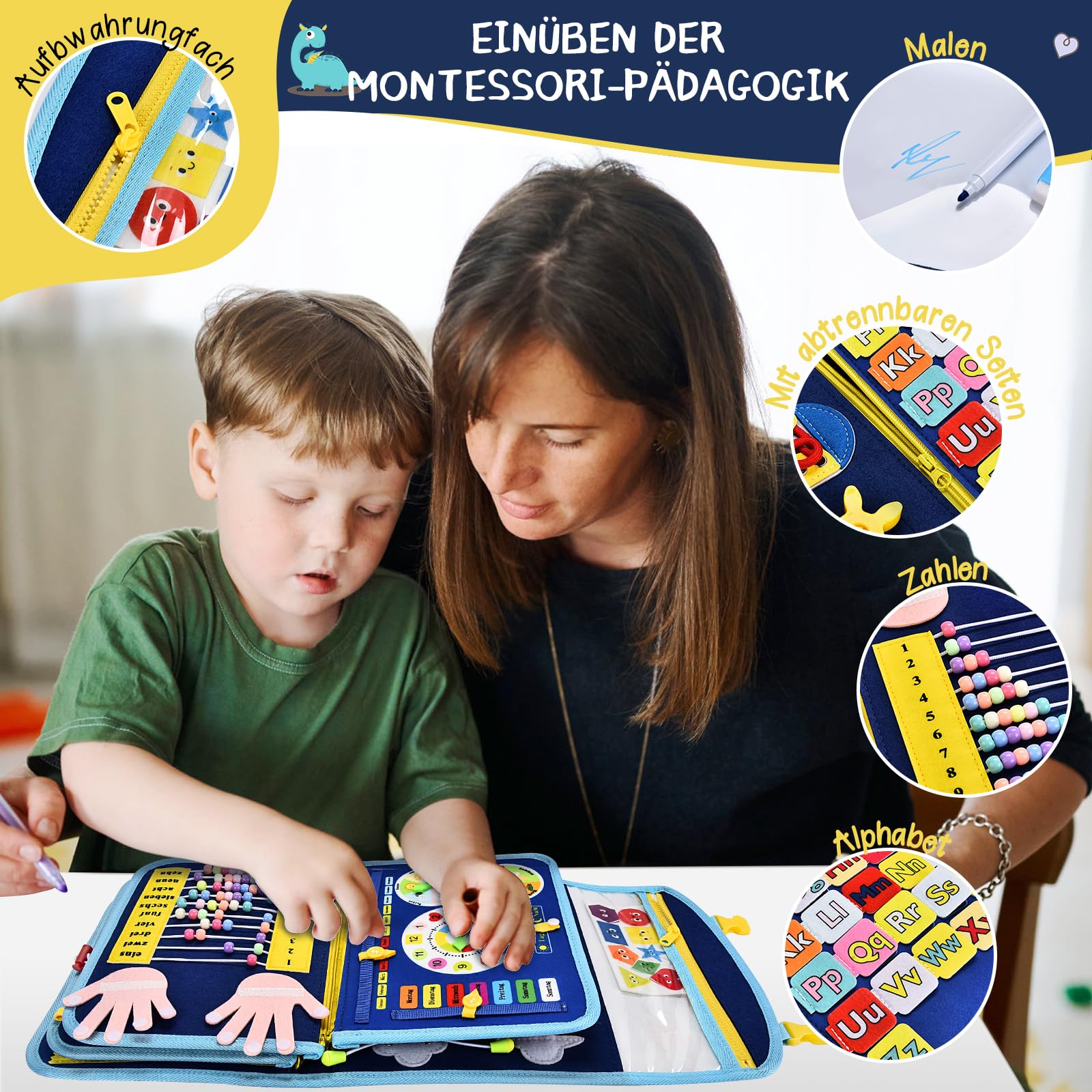 BuzzoXerex Busy Board Duits, 8 pagina's in 1 activiteitenbord voor kinderen, Montessori Busy Board vanaf 1 jaar, voor auto en vliegreizen, speelgoedcadeau voor meisjes en jongens vanaf 1 jaar (roze BuzzoXerex Busy Board Duits, 8 pagina's in 1 activiteitenbord voor kinderen, Montessori Busy Board vanaf 1 jaar, voor auto en vliegreizen, speelgoedcadeau voor meisjes en jongens vanaf 1 jaar (roze