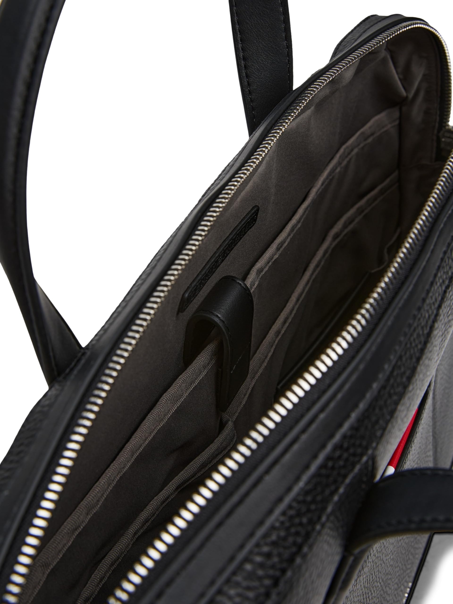 Tommy Hilfiger Sac pour Ordinateur Portable Homme Central Slim Effet Grain Fin, Noir (Black), Taille Unique