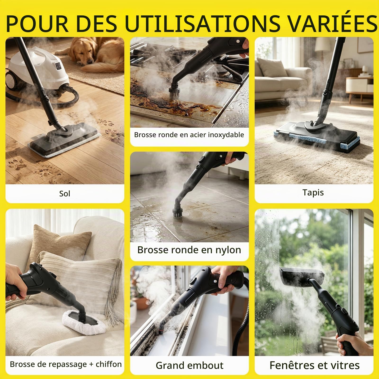 Nettoyeur à Vapeur, Machine à Vapeur Avec 21 Accessoires