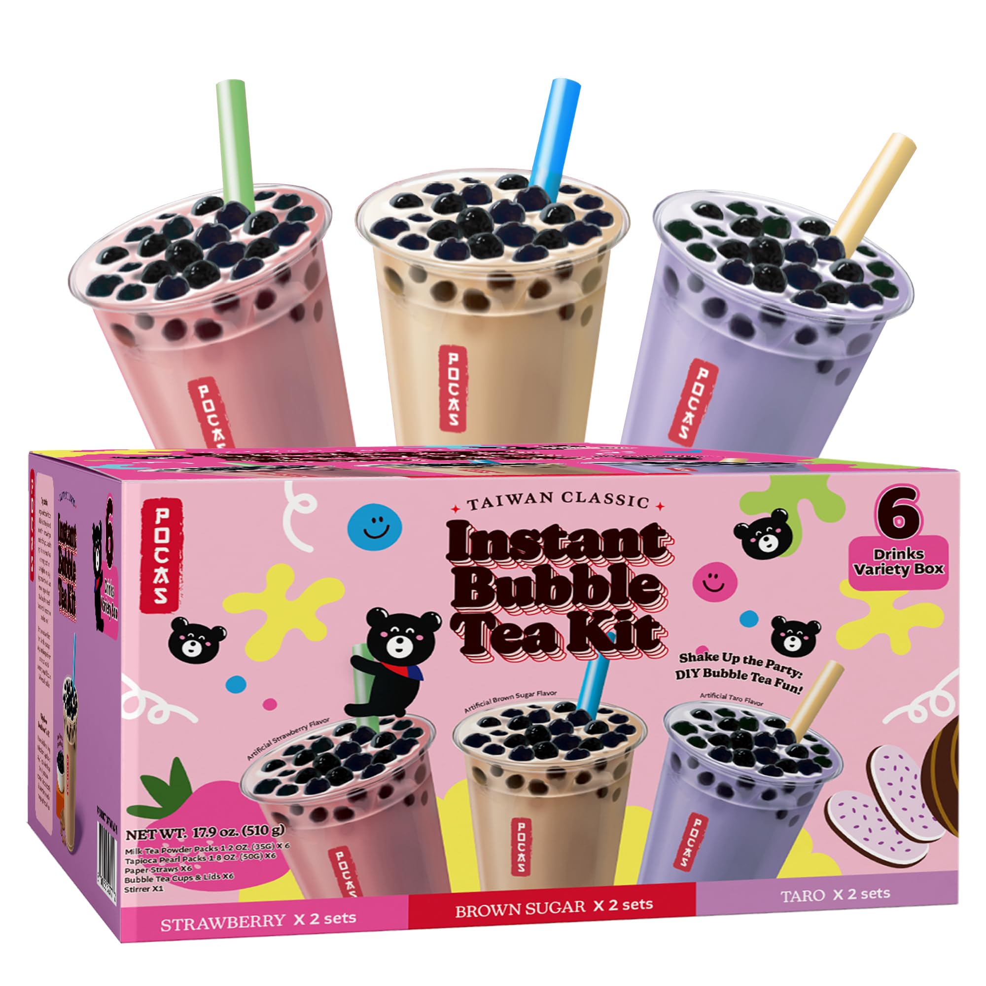 Amazon.com: Pocas Bubble Tea Kit, Variety 6-Pack Party Set