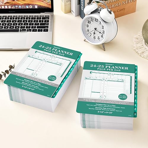 Miniatura 8 de Recambios de planificador 2024-2025  julio 2024  junio 2025  2025 repuestos de planificador de dos páginas por día, agenda diaria 2024-2025,
