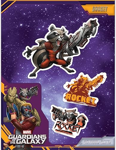 Miniatura 10 de Marvel Guardianes de la Galaxia Groot Calcomanías – Juego de 9 calcomanías de vinilo para coche, laptop, computadora, monopatín, calcomanías