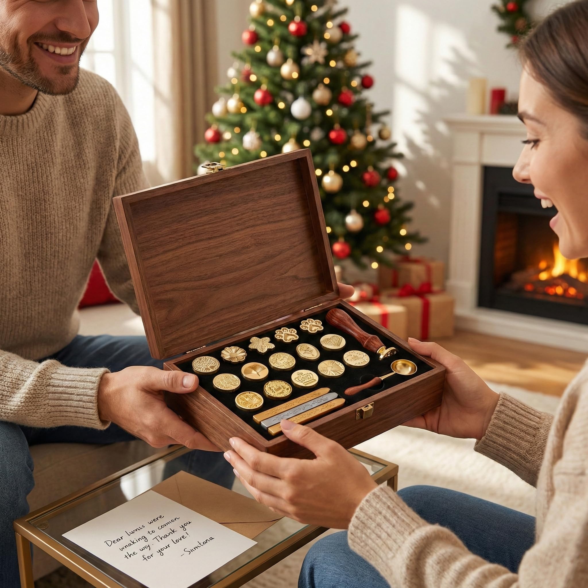 Sello de lacre Vintage con 20 diseños, Incluye Mango de Madera y Cabezales Intercambiables, Ideal para Invitaciones, Cartas y Regalos – Set Completo de lacrado Elegante