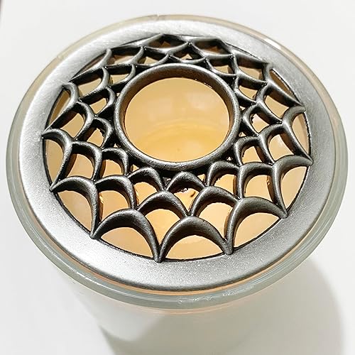 Miniatura 4 de Tapas para velas perfumadas de plata con diseño de telaraña, frascos adornados, cubiertas con sombras y mangas, prevención de toques, soporte para