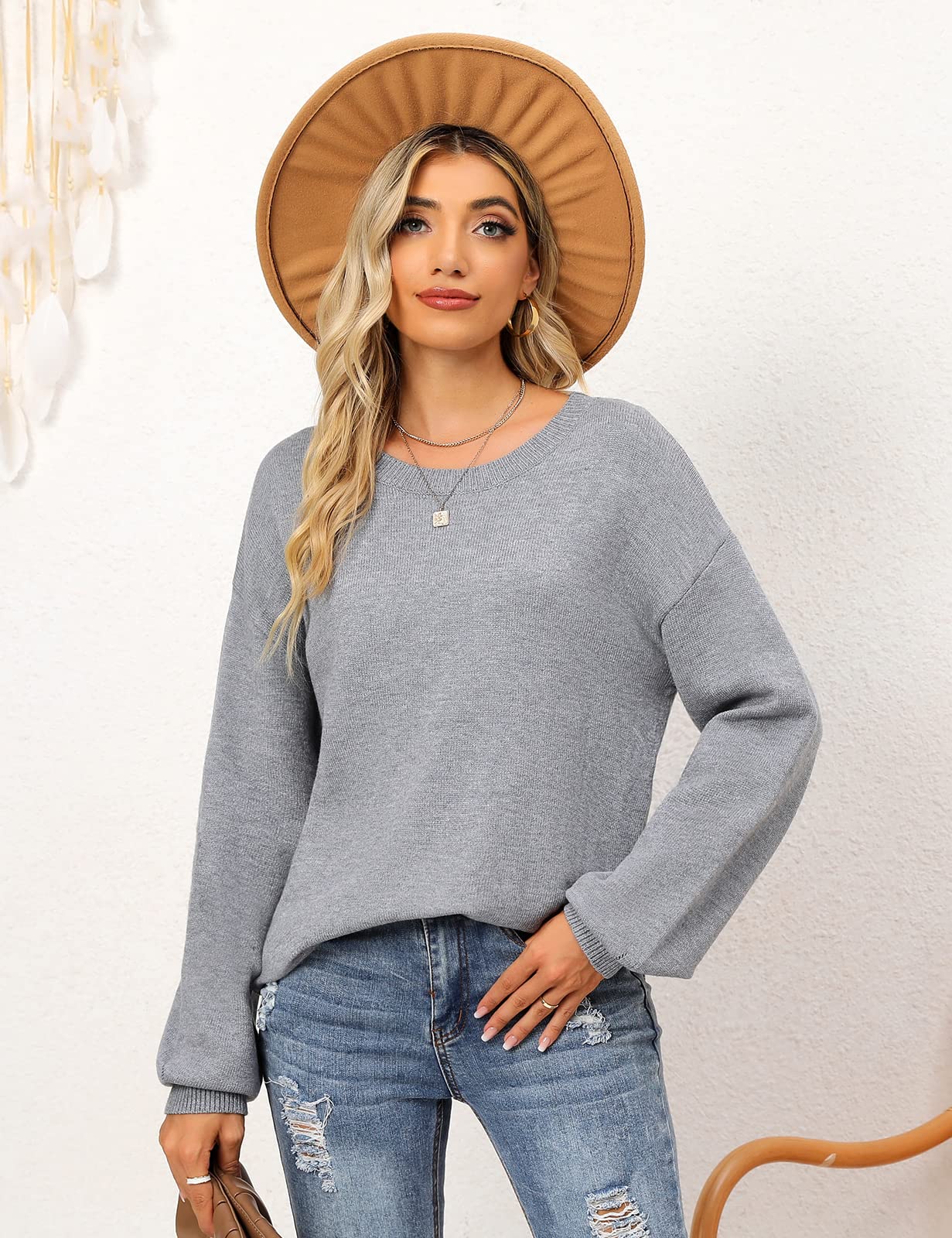 UMIPUBO Maglione Donna Chic Oversize Maglione a Maglia Colorblock Morbido Righe Pullover Casual Knitted Bluse Manica Lunga Moda Girocollo Tops Maglieria per Autunno Inverno Felpe Ragazza