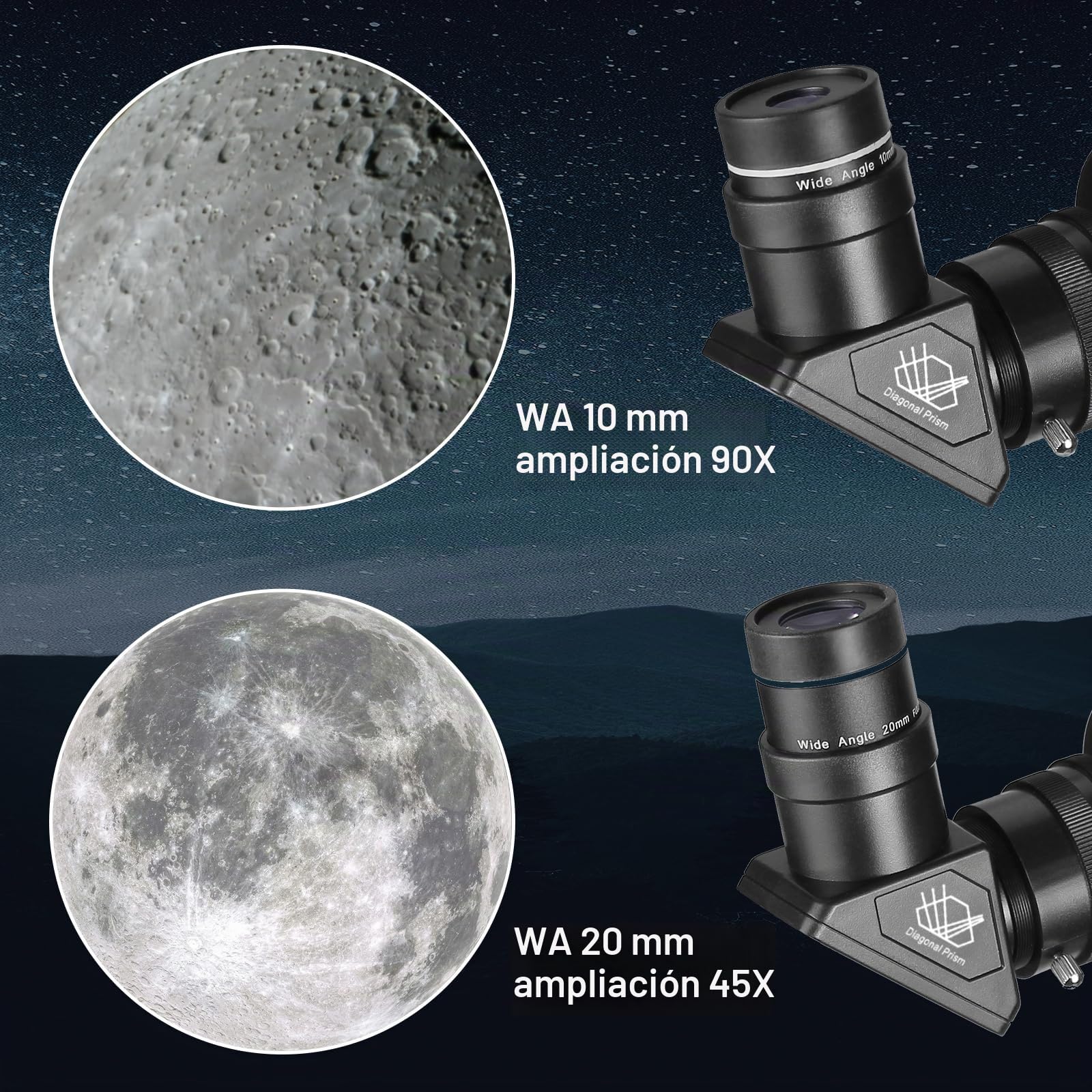 SOLOMARK Telescopios para adultos Astronomía, 80 mm Apertura 900 mm Refractor Telescopio para niños, compacto y portátil de viaje con bolsa de transporte