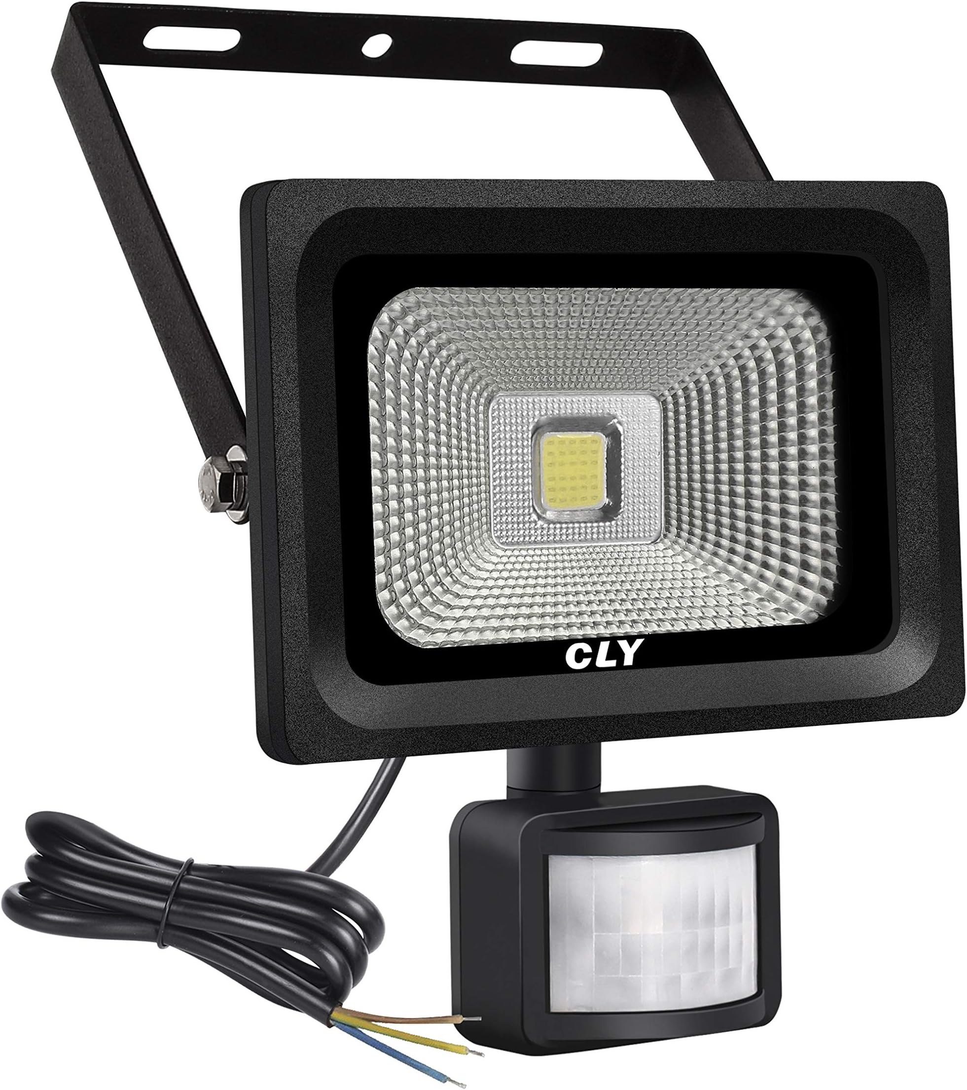 Cly 10W LED Motion Sensor Floodlight Outdoor Security PIR Flood Lights IP66 Waterproof LED Sensor Light 900lm 6000K Led Wall Light Cool White for Garage Yard Patio
