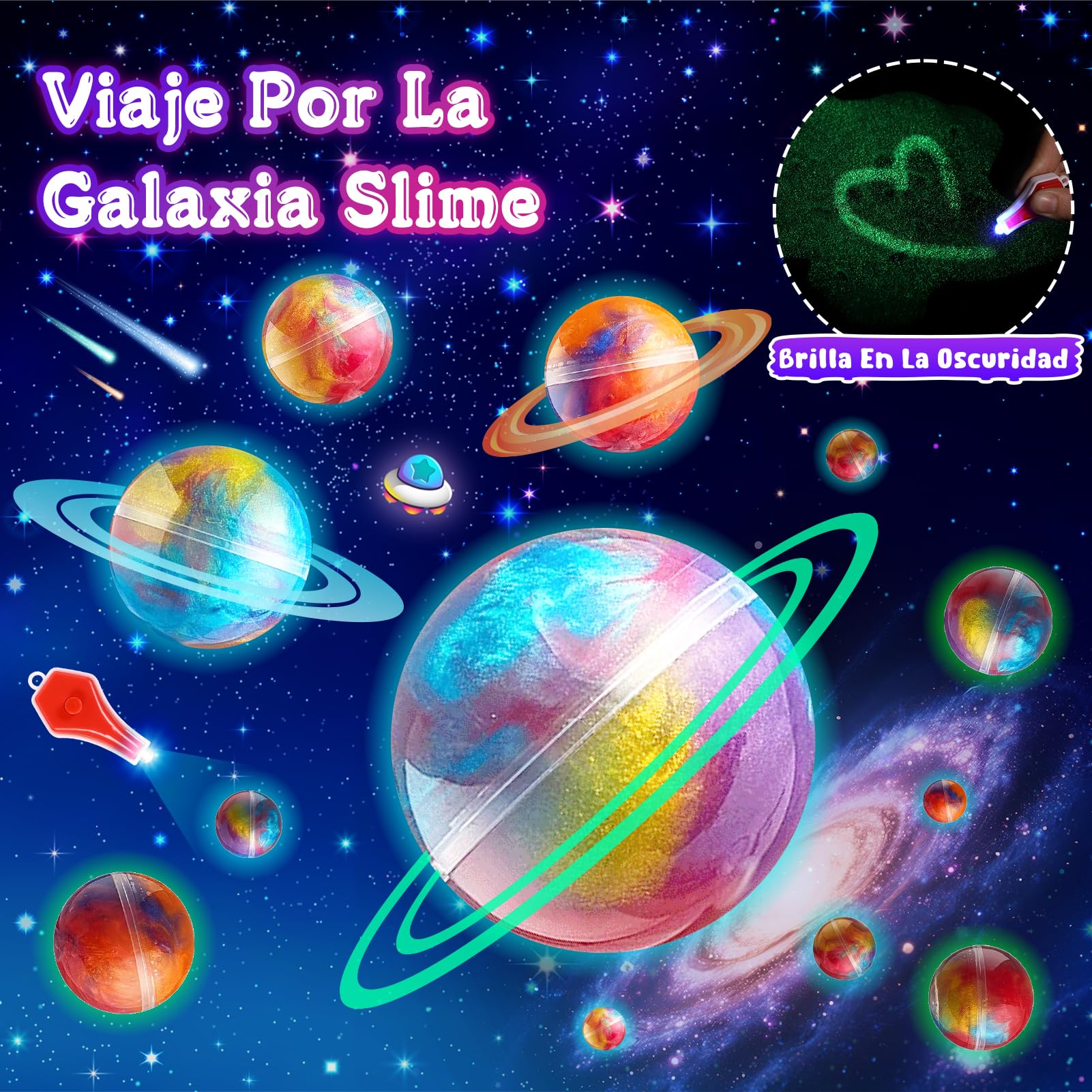 Hapikids Slime para Niñas, Regalo Niña 6 7 8 9 10 11 12 Años Galaxy Slime Ball Kit Juguetes Niños 6-12 Años Slime Fluffy Kit Regalos Cumpleaños Niños Colegio Relleno Piñatas de Cumpleaños Infantil