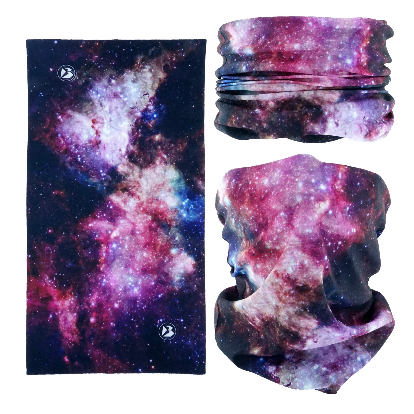 SMEHCF Novelty Seamless Bandana Balaclava Face Cover Mask Shield Neck Gaiter Reusable Breathable Dustproof Windproof Unisex Nebula Galaxy Star Milkway Universe Outer Space Supernova White Dwarf