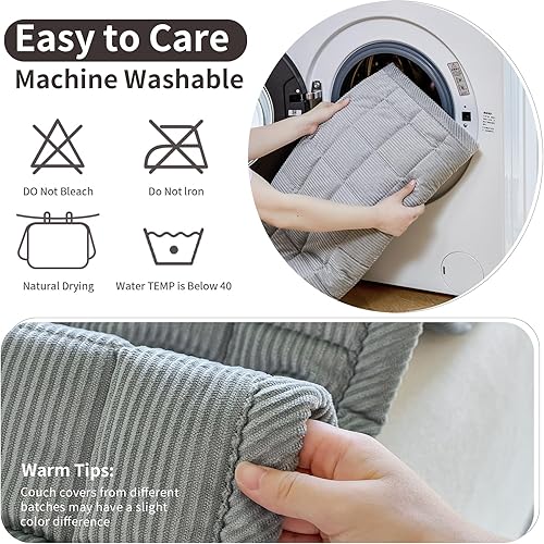 Miniatura 7 de Funda de sofá para mascota (1 unidad, gris claro, 27.6 x 59.1 pulgadas)
