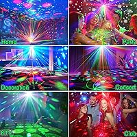 Vista 7 de Luces de fiesta, luz estroboscópica DJ de discoteca, proyector de bola de discoteca para escenario, efecto de rave, luz para clubes de baile, sonido