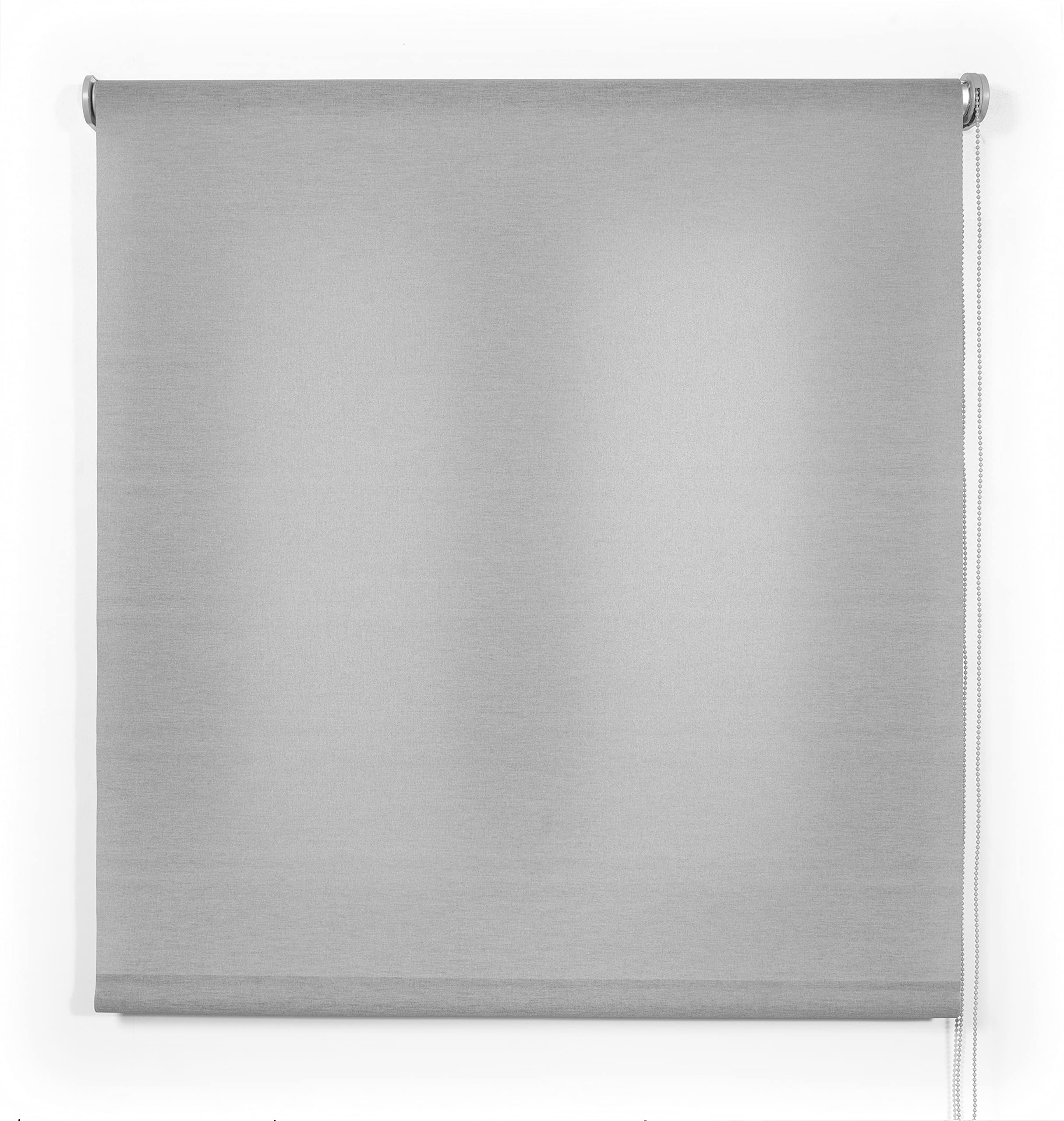Blindecor Ara Premium | Estor liso translúcido de mayor calidad - Gris plata, 80 x 190 cm (Ancho por Alto). Tamaño de la Tela 77 x 185 cm . Estores para ventanas